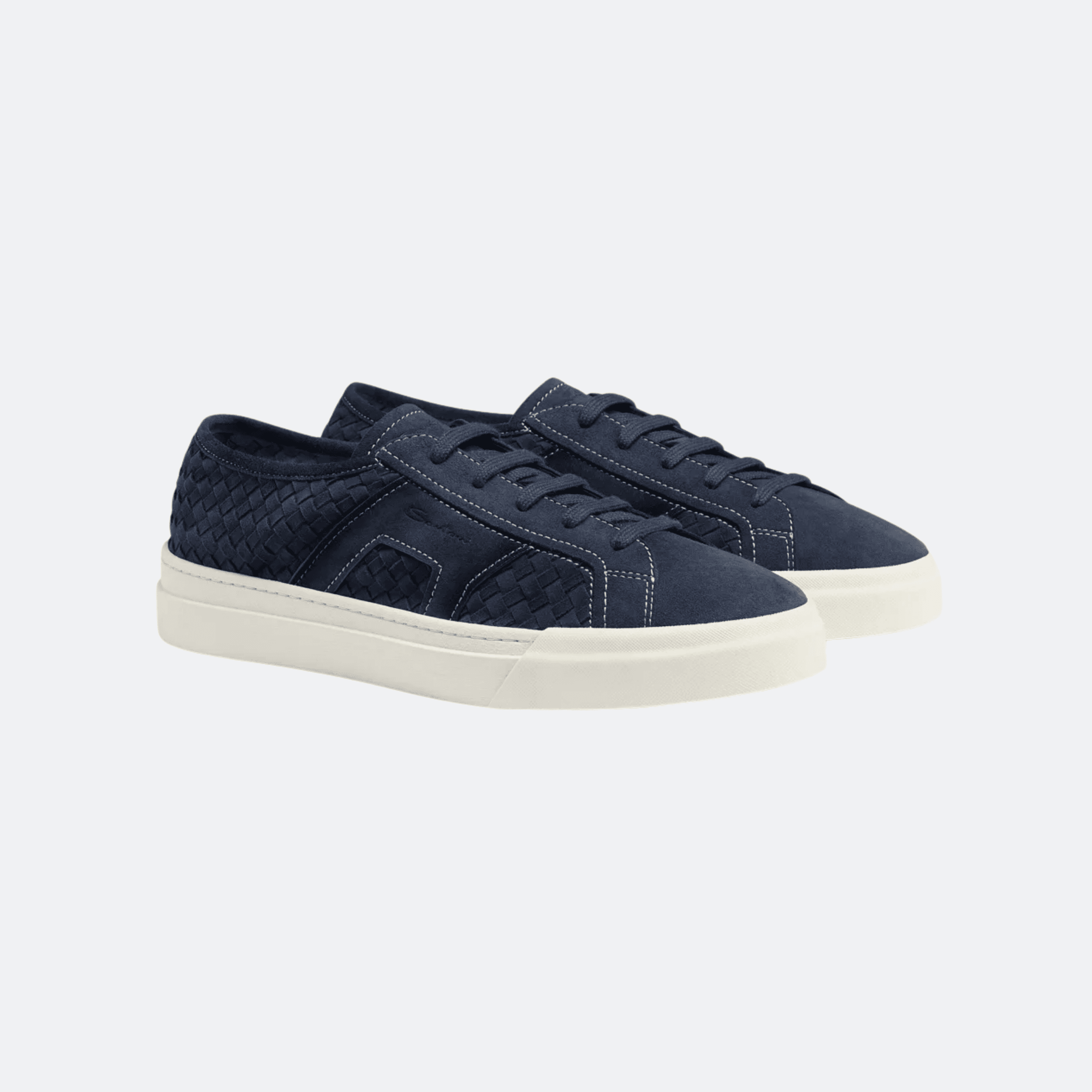 Santoni Woven Suede Sneakers for Men - Navy Blue alternate