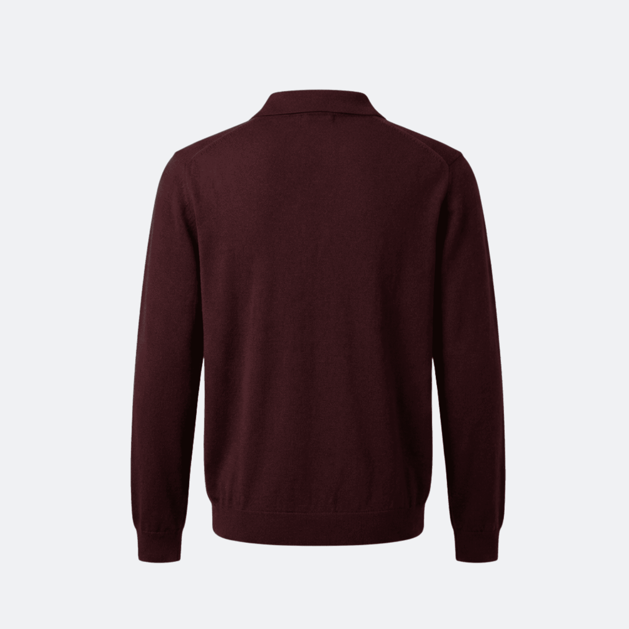 Trussardi Burgundy Long Sleeve Knit Polo Sweater alternate