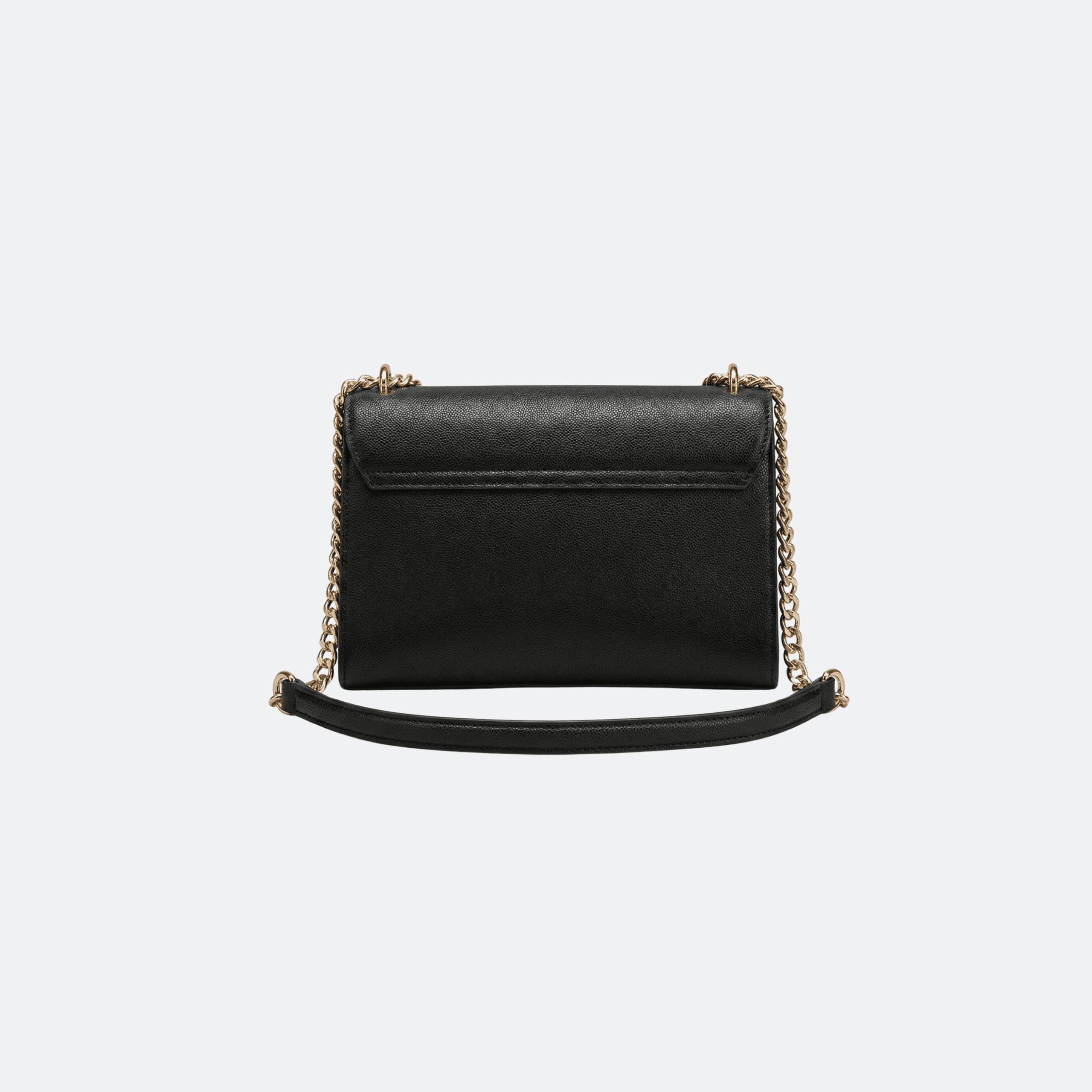 Trussardi Small Oval Logo Leather Shoulder Bag in Black alternate