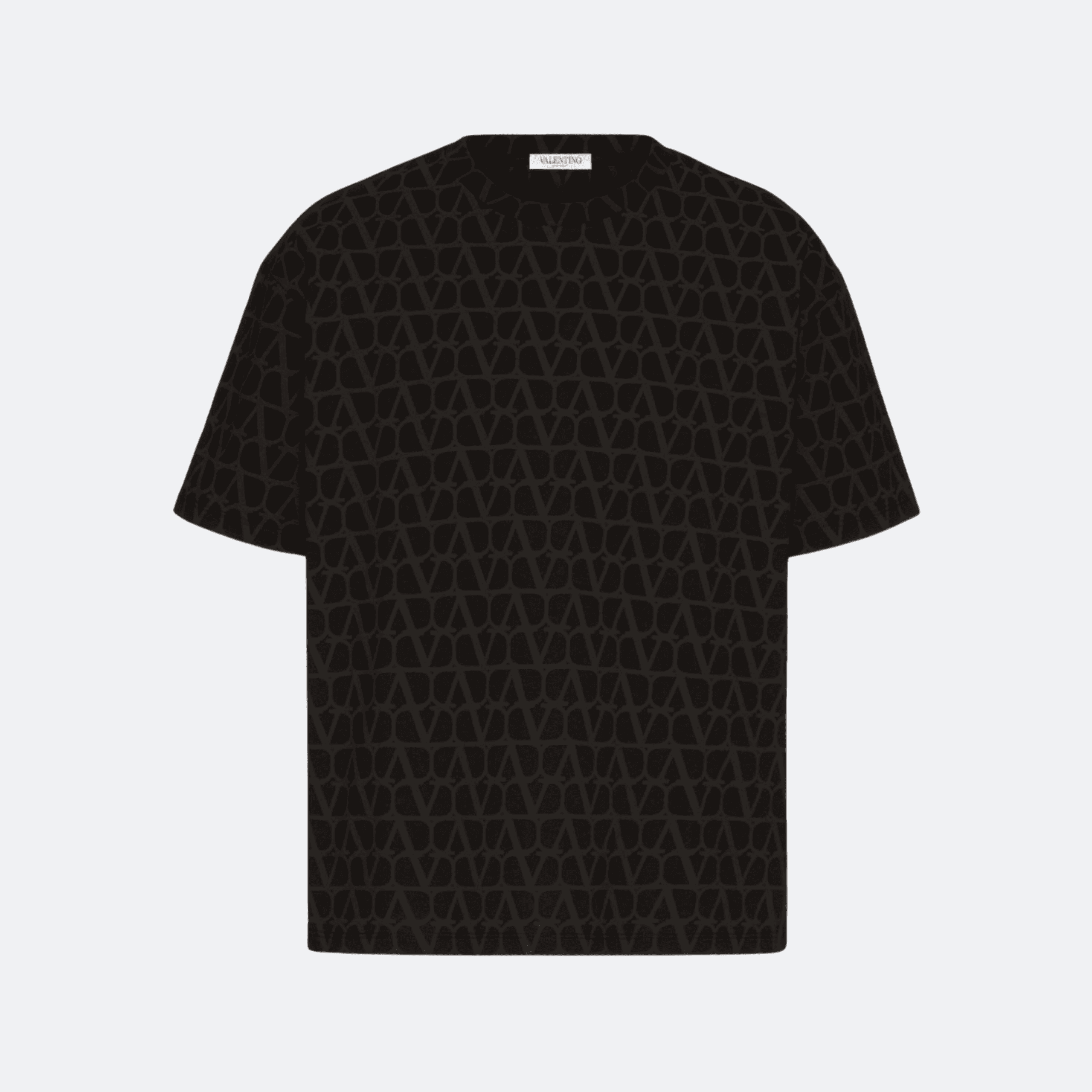 Valentino Black Toile Iconographe Cotton T-Shirt For Women - Black