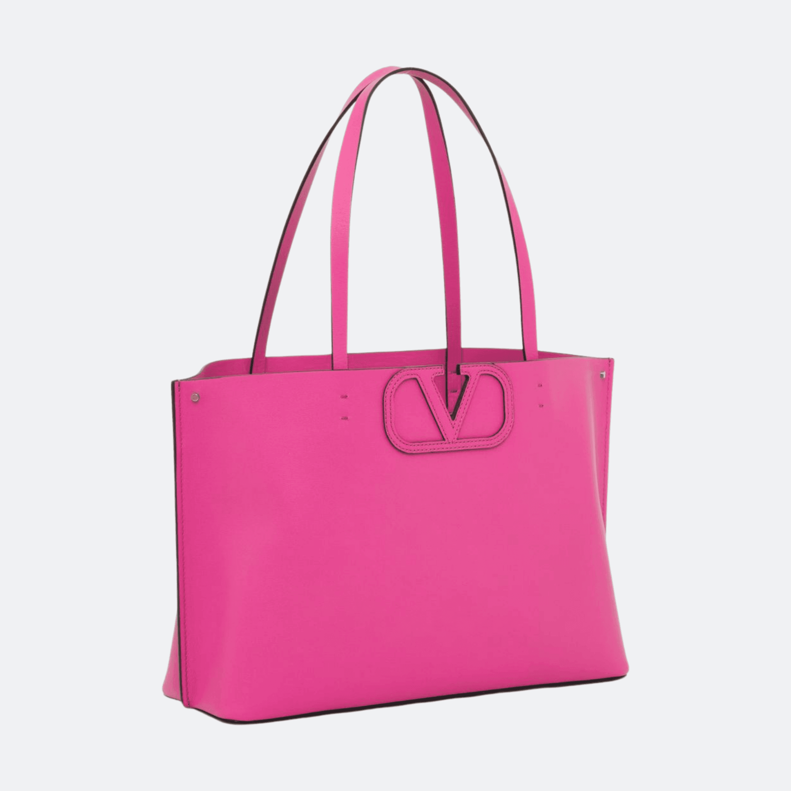 Valentino Fill Me Small Calfskin Shopping Bag For Women - Pink alternate