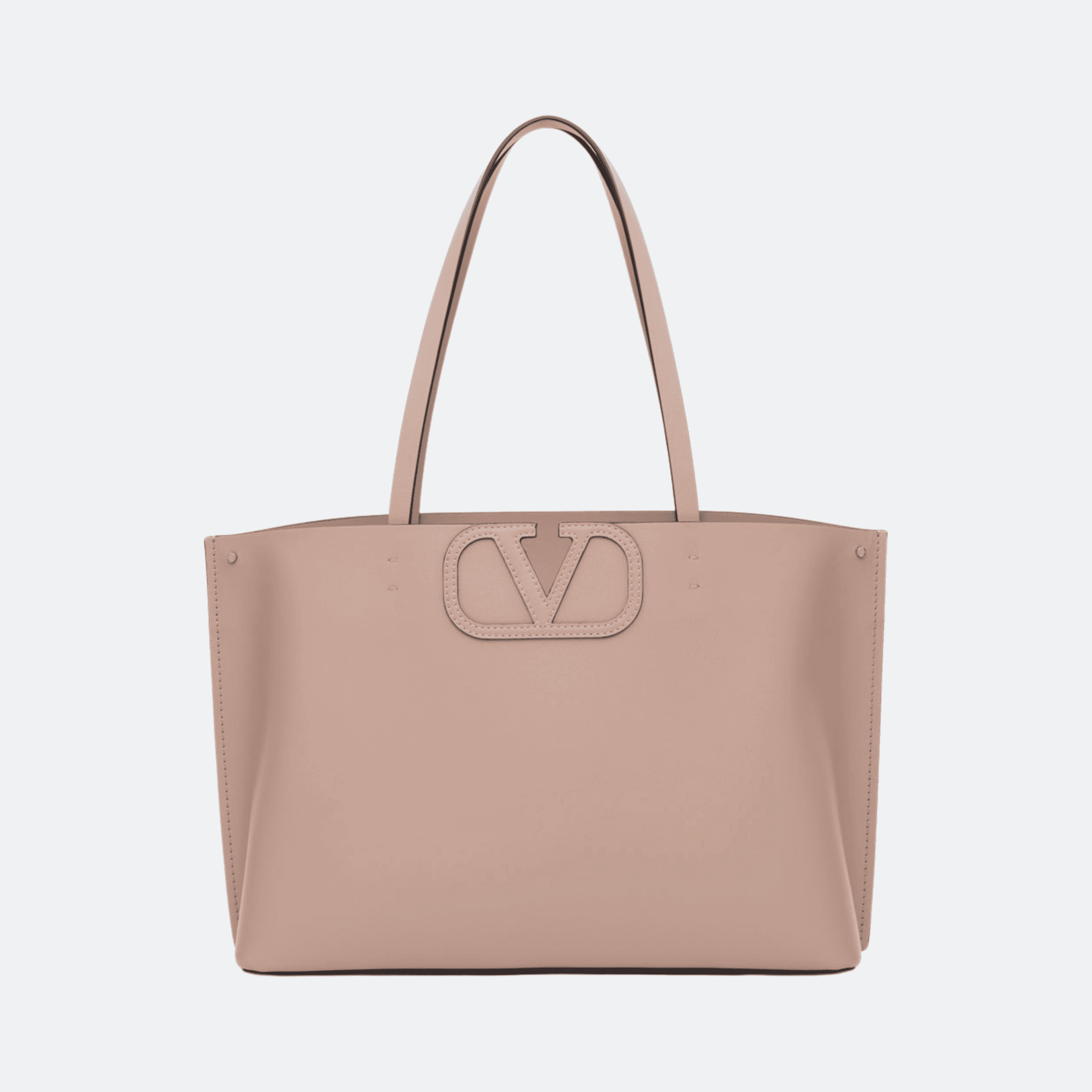 Valentino Fill Me Small Calfskin Shopping Bag For Women - Powder