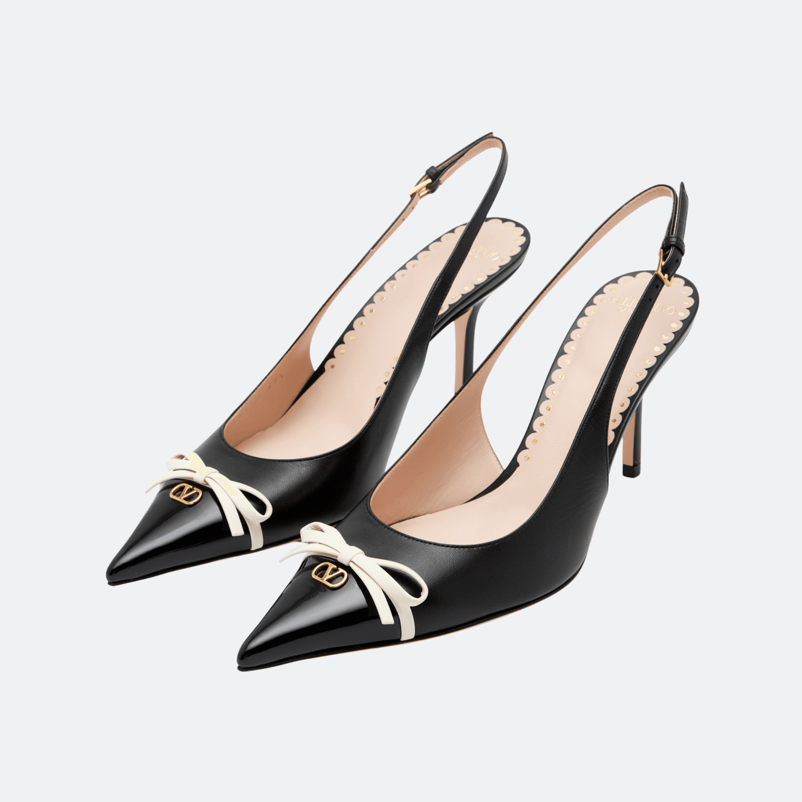 Valentino Garavani Bepointy Slingback Pumps 80MM for Women - Black/Ivory alternate