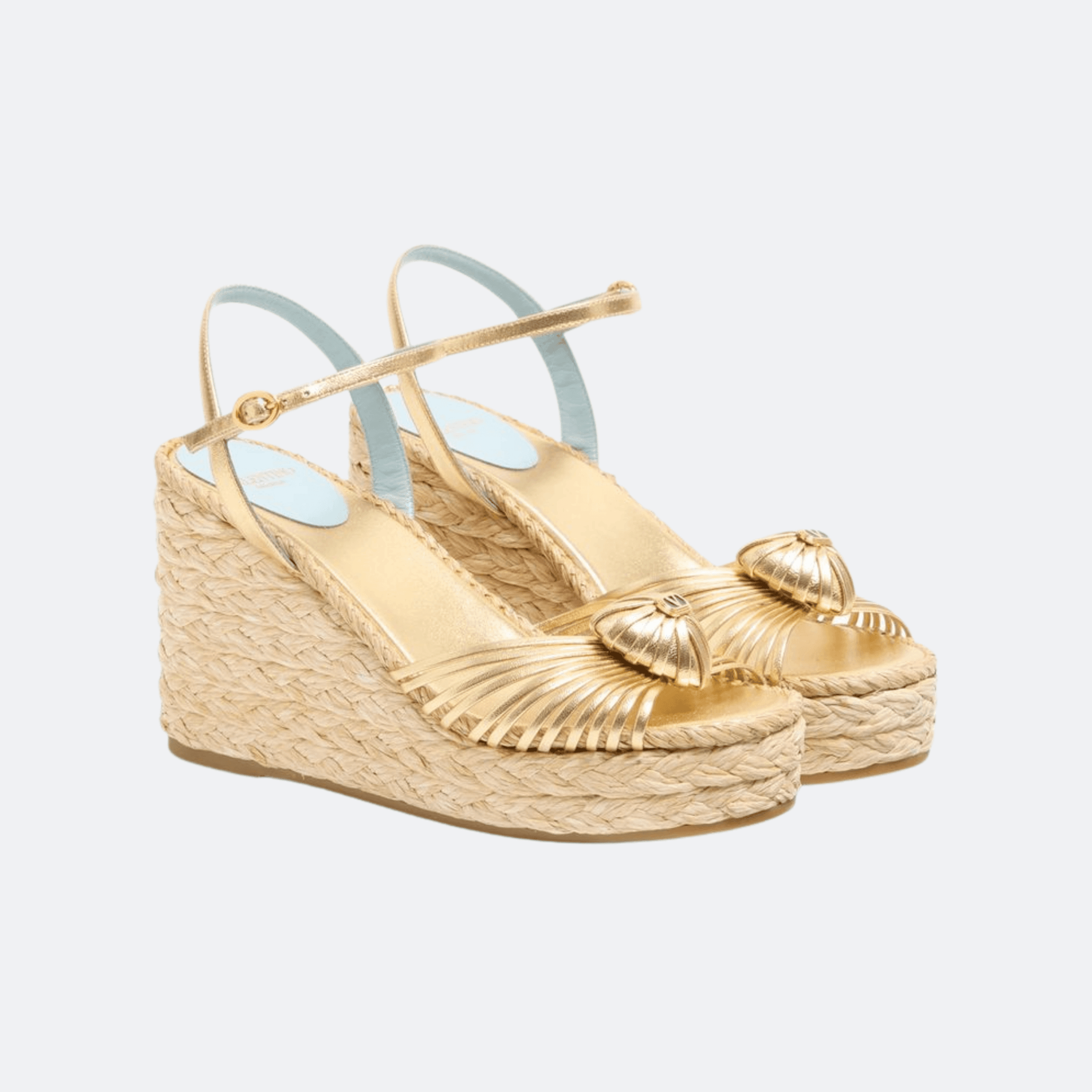 Valentino Garavani Coeur Royal Wedge In Metallic Nappa Leather 100mm – Gold alternate