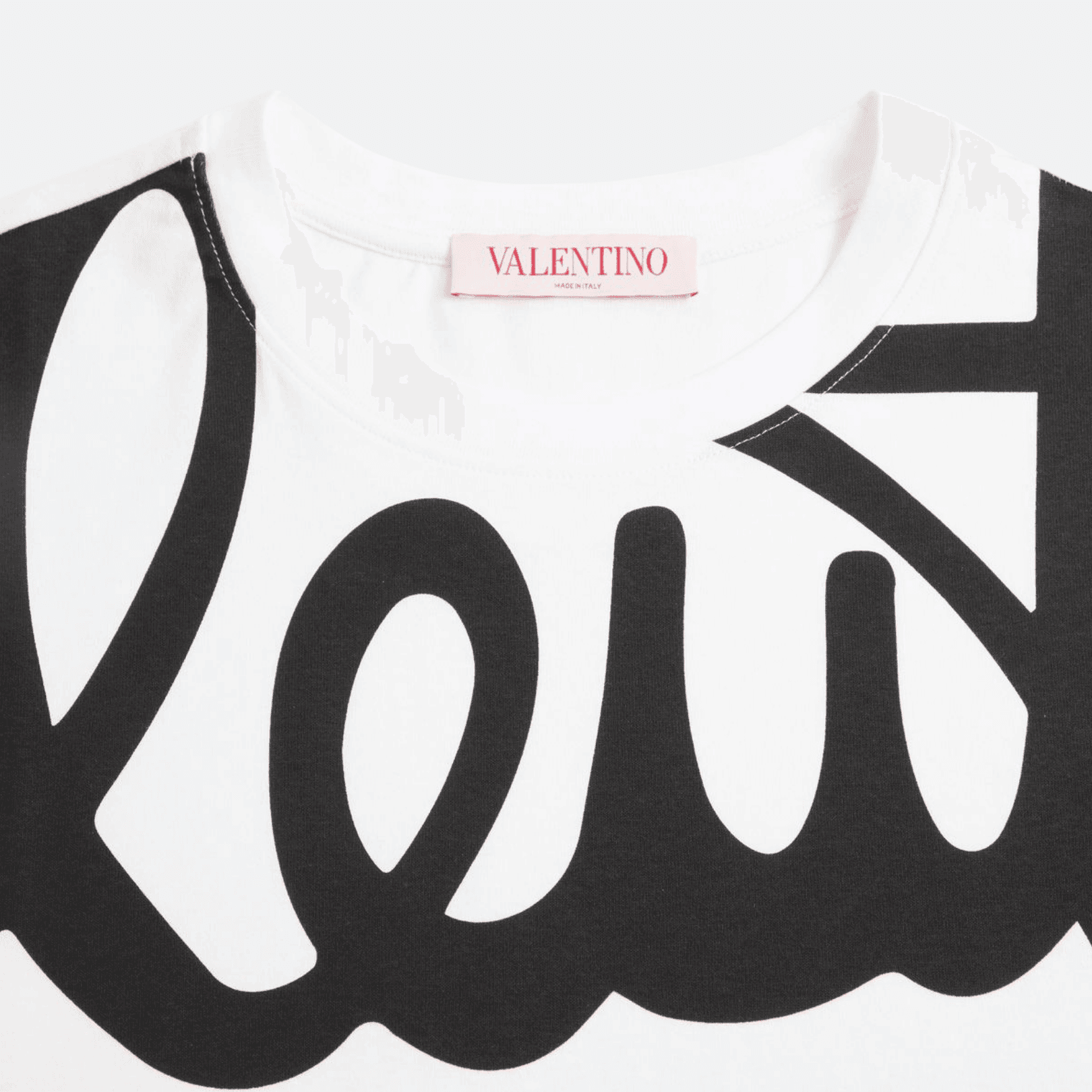 Valentino Garavani Cotton T-Shirt For Women - White - Black alternate