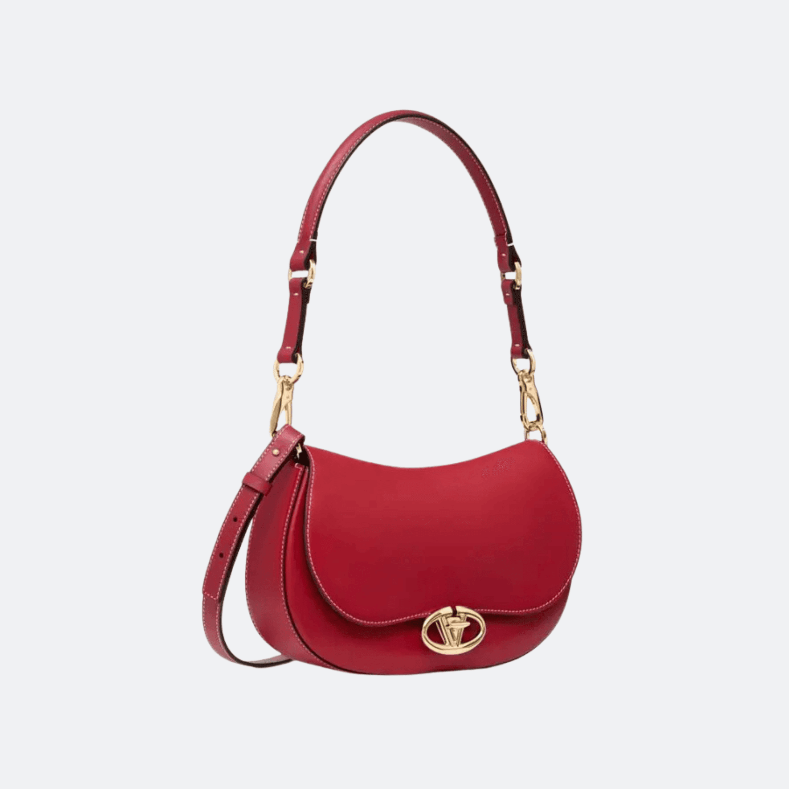 Valentino Garavani OhVal Small Leather Shoulder Bag for Women - Red alternate