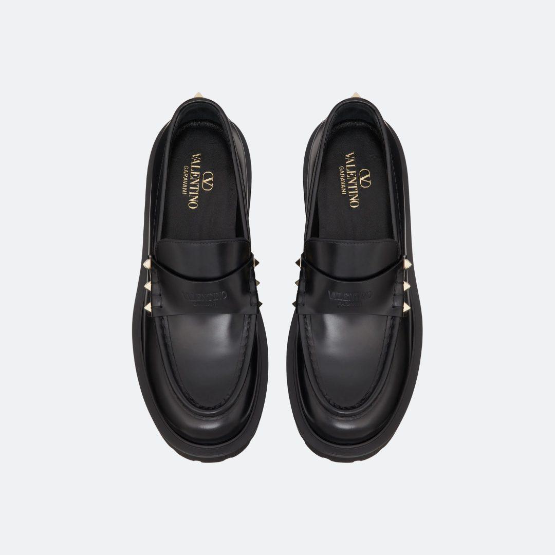 Valentino Garavani Rockstud Black Leather Loafers alternate