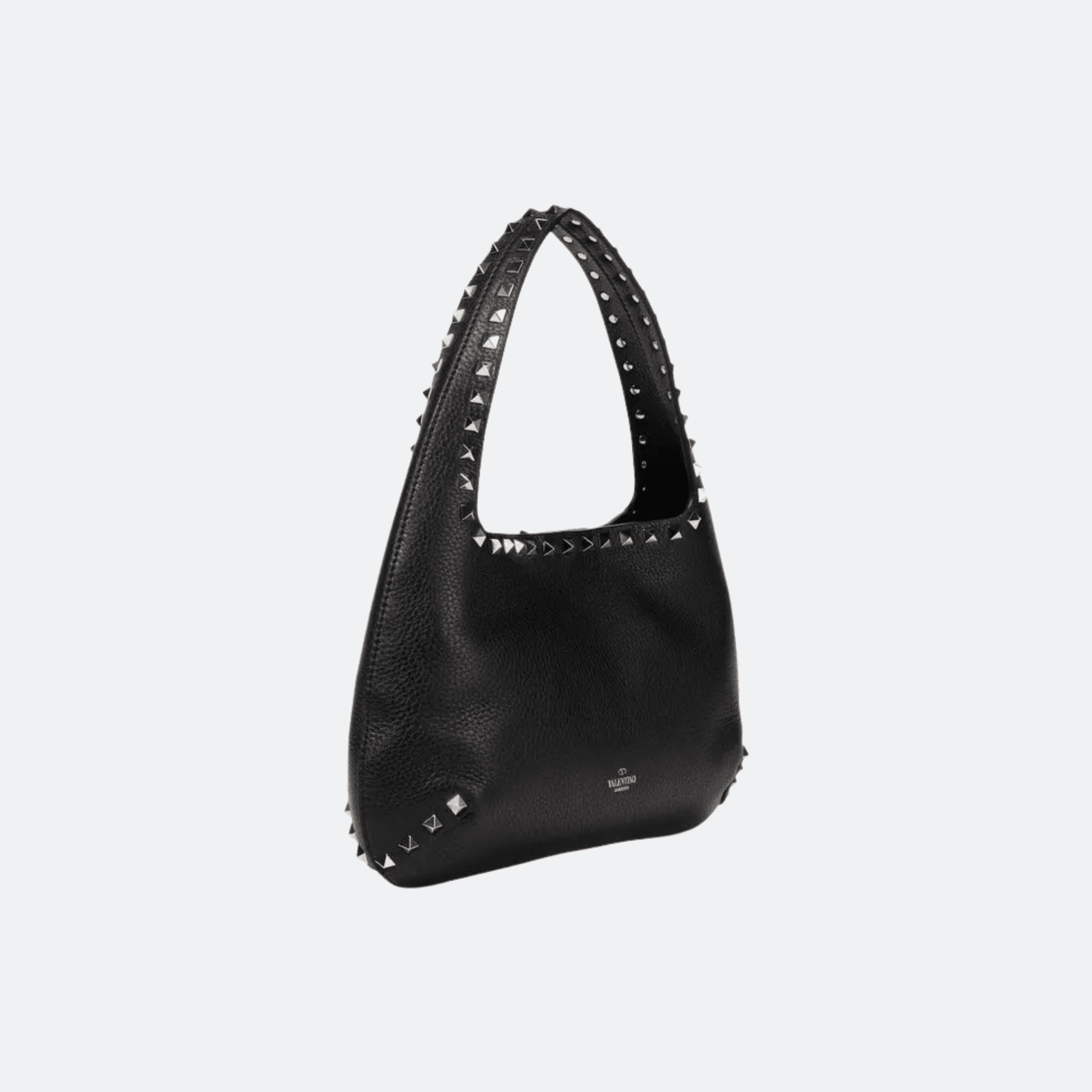 Valentino Garavani Rockstud Small Leather Hobo Bag - Black alternate