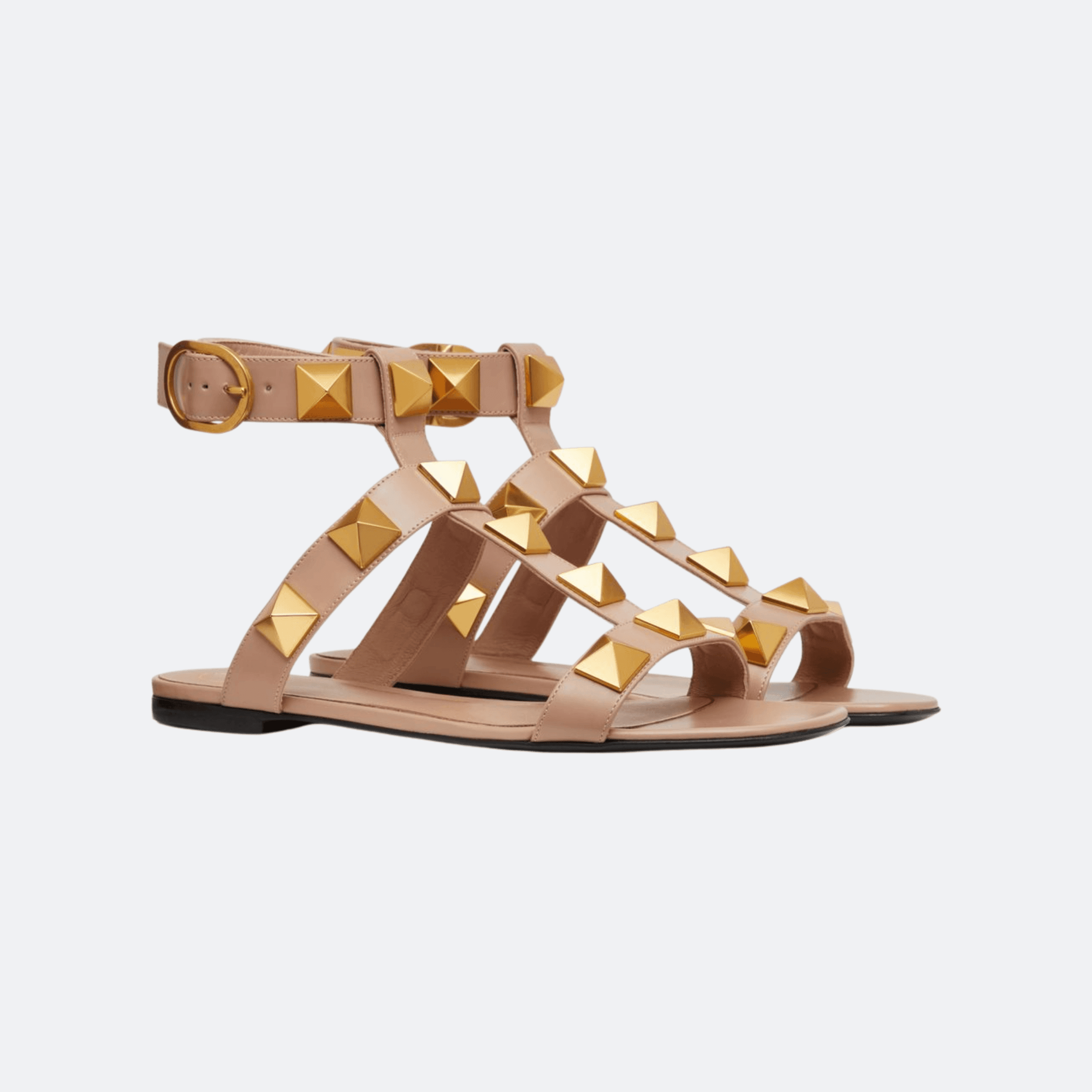 Valentino Garavani Roman Stud Flat Calfskin Sandal – Rose Nude alternate