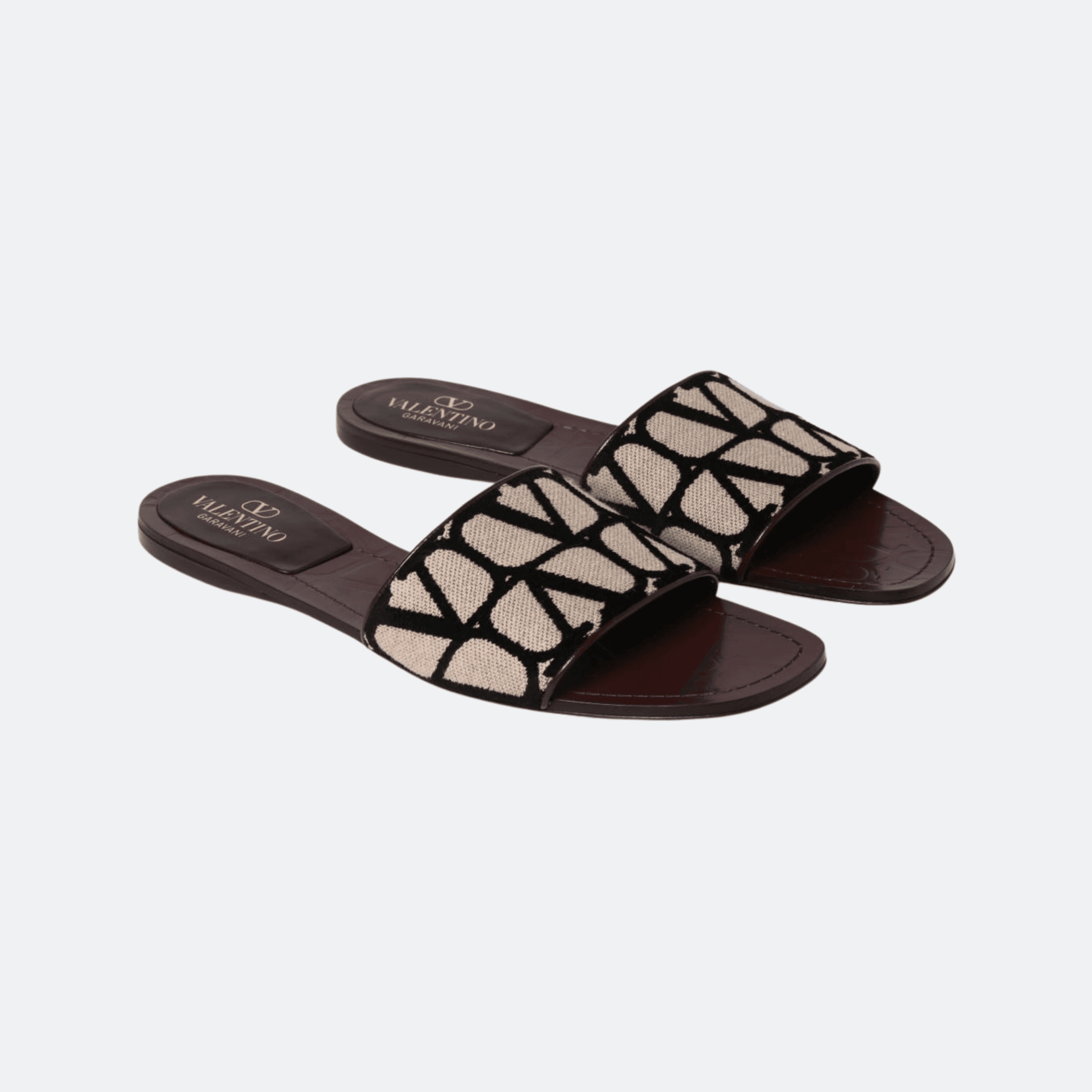 Valentino Garavani Toile Iconographe Slide Sandals for Women - Black/Ivory alternate