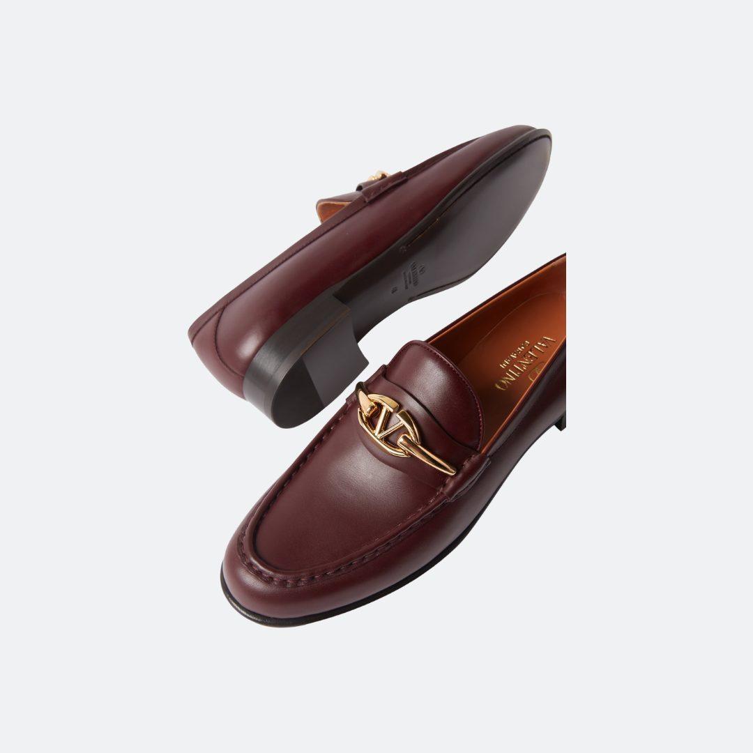 Valentino Garavani Vlogo Burgundy Women Loafers alternate