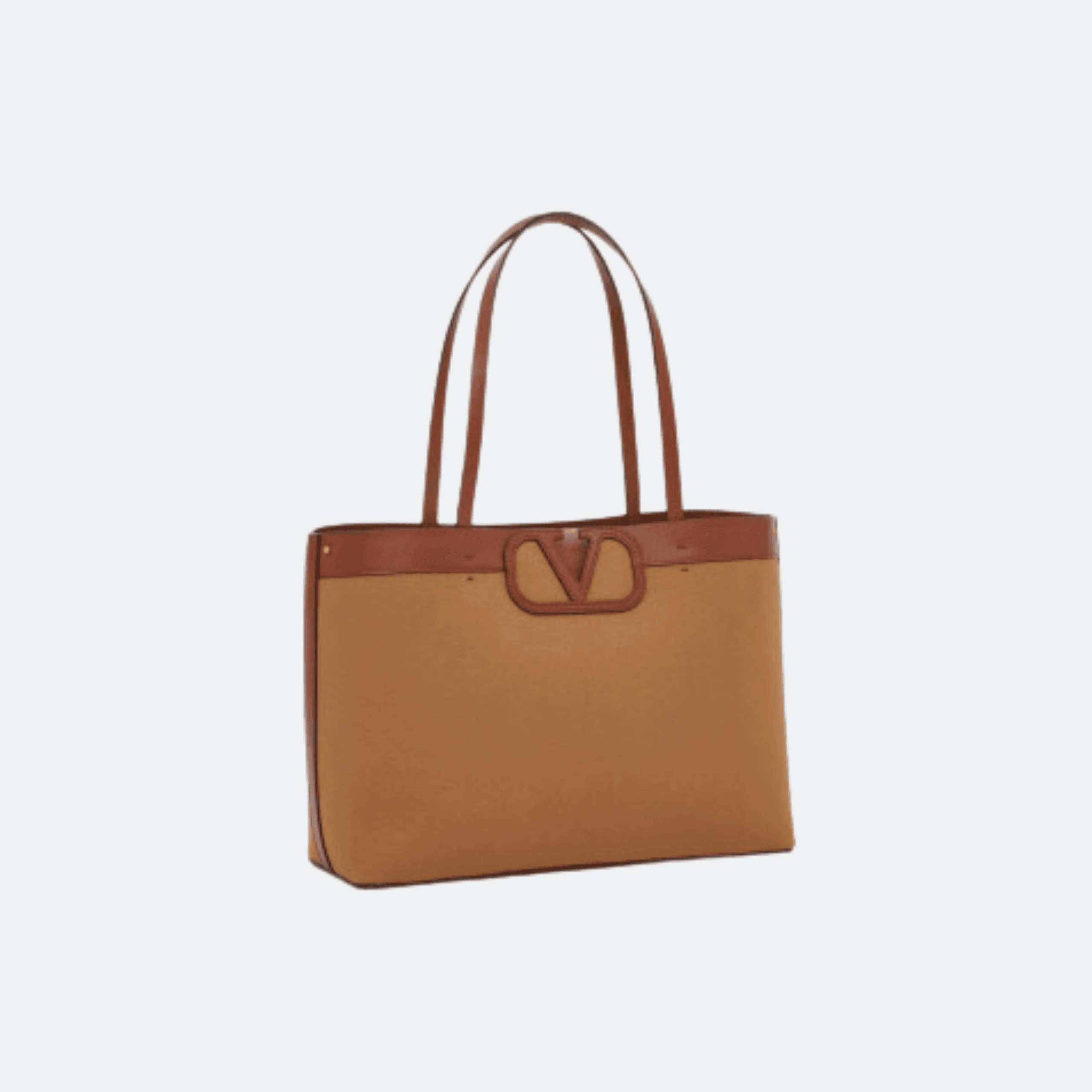 Valentino Garavani VLogo Canvas Tote Bag - Camel alternate