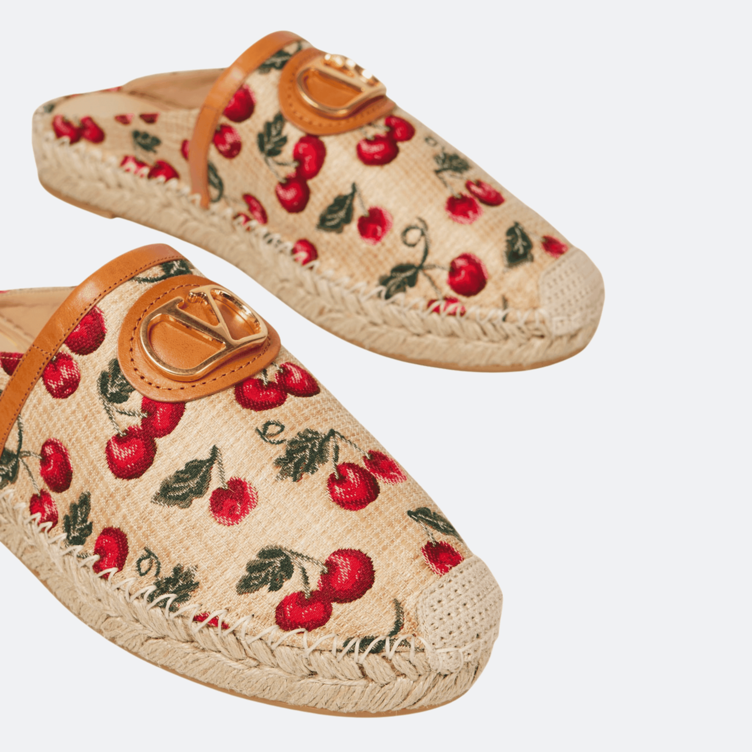 Valentino Garavani VLogo Cherryfic Mules for Women - Beige alternate