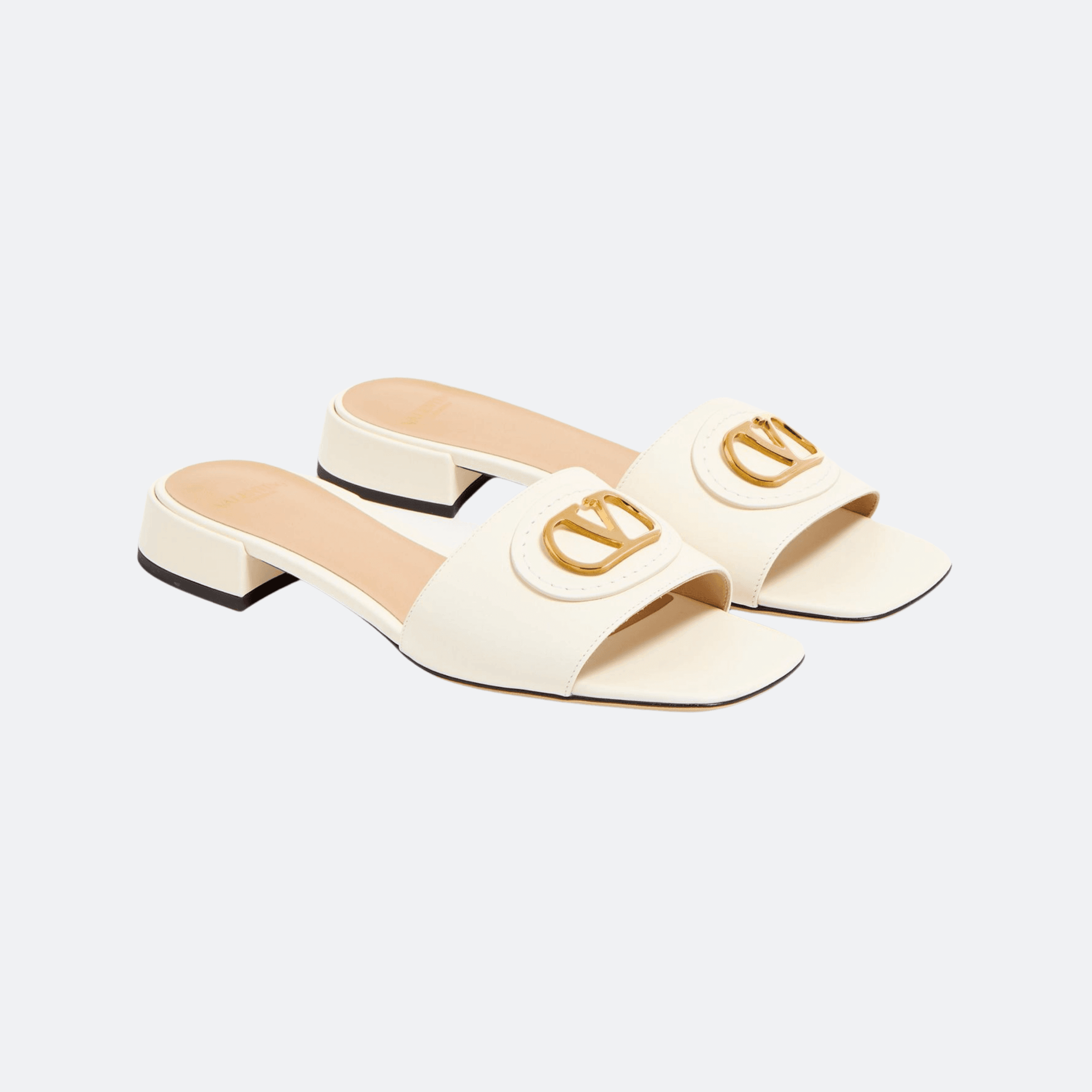 Valentino Garavani VLogo Signature Sandals - Ivory White alternate