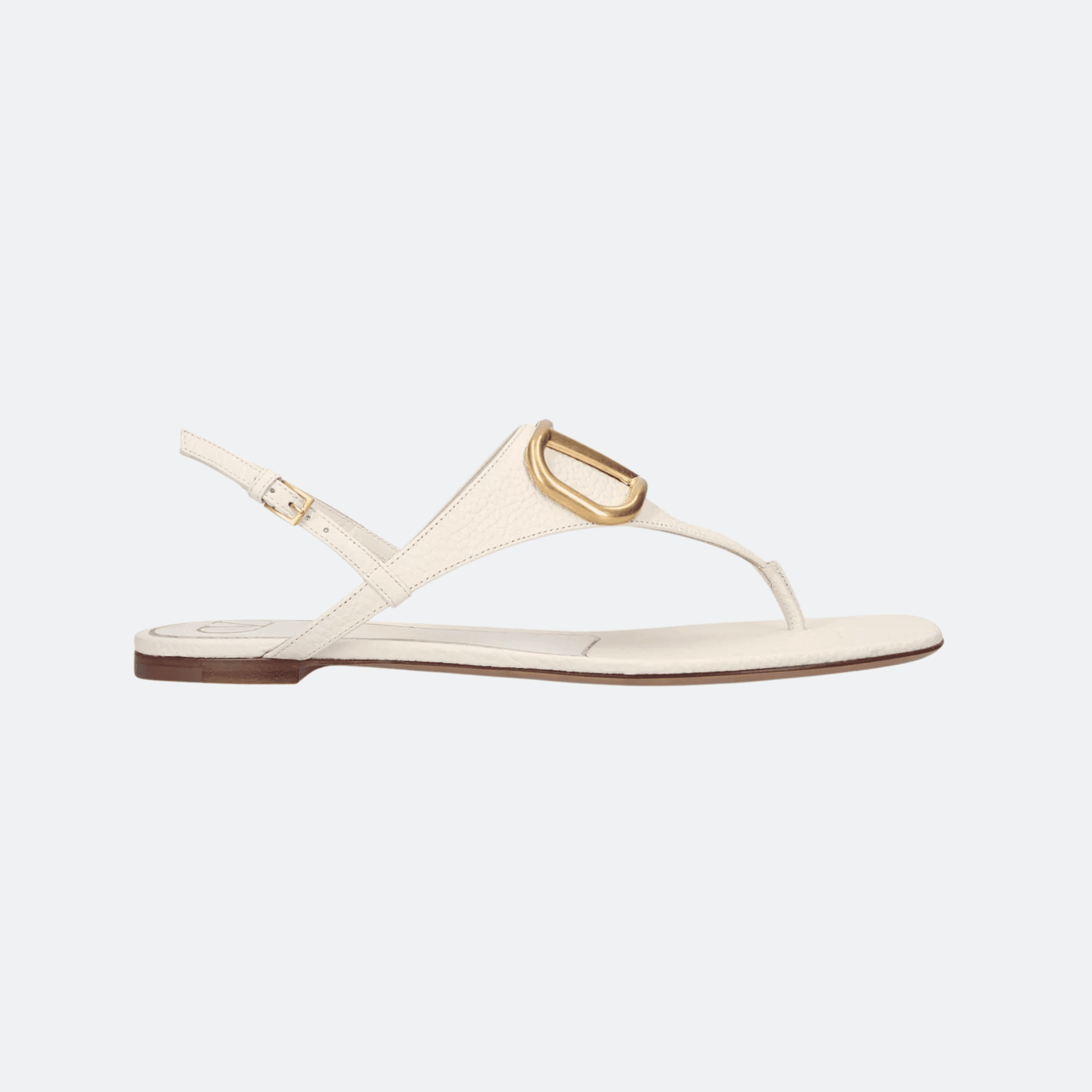 Valentino Garavani VLogo Signature Thong Sandals for Women - Ivory White