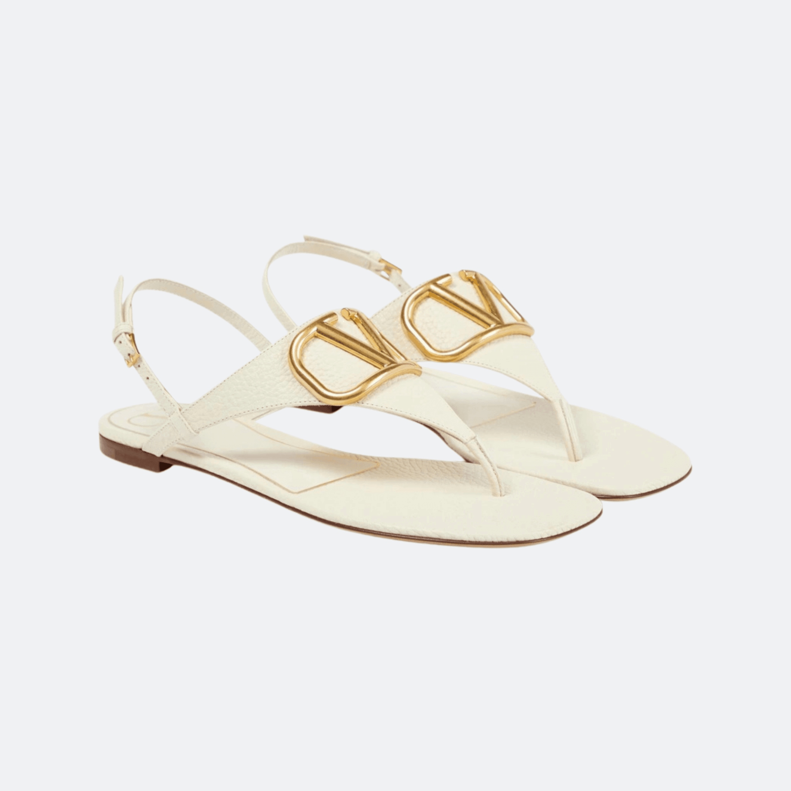 Valentino Garavani VLogo Signature Thong Sandals for Women - Ivory White alternate