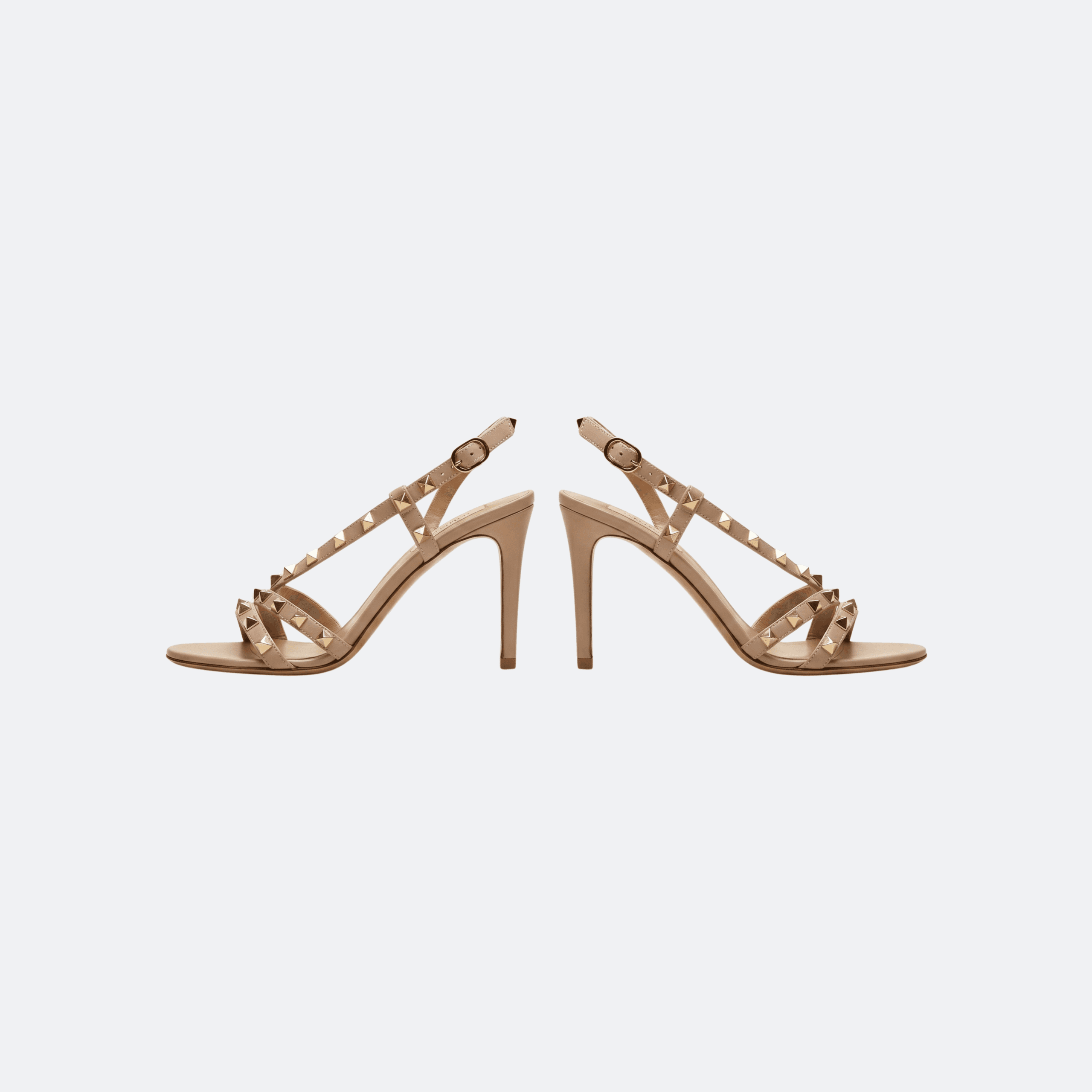 Valentino Rockstud Leather Ankle-Strap Sandals - Powder alternate