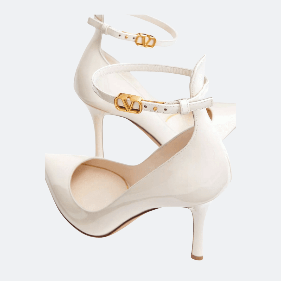 Valentino Tan-Go White Patent Leather Pumps alternate