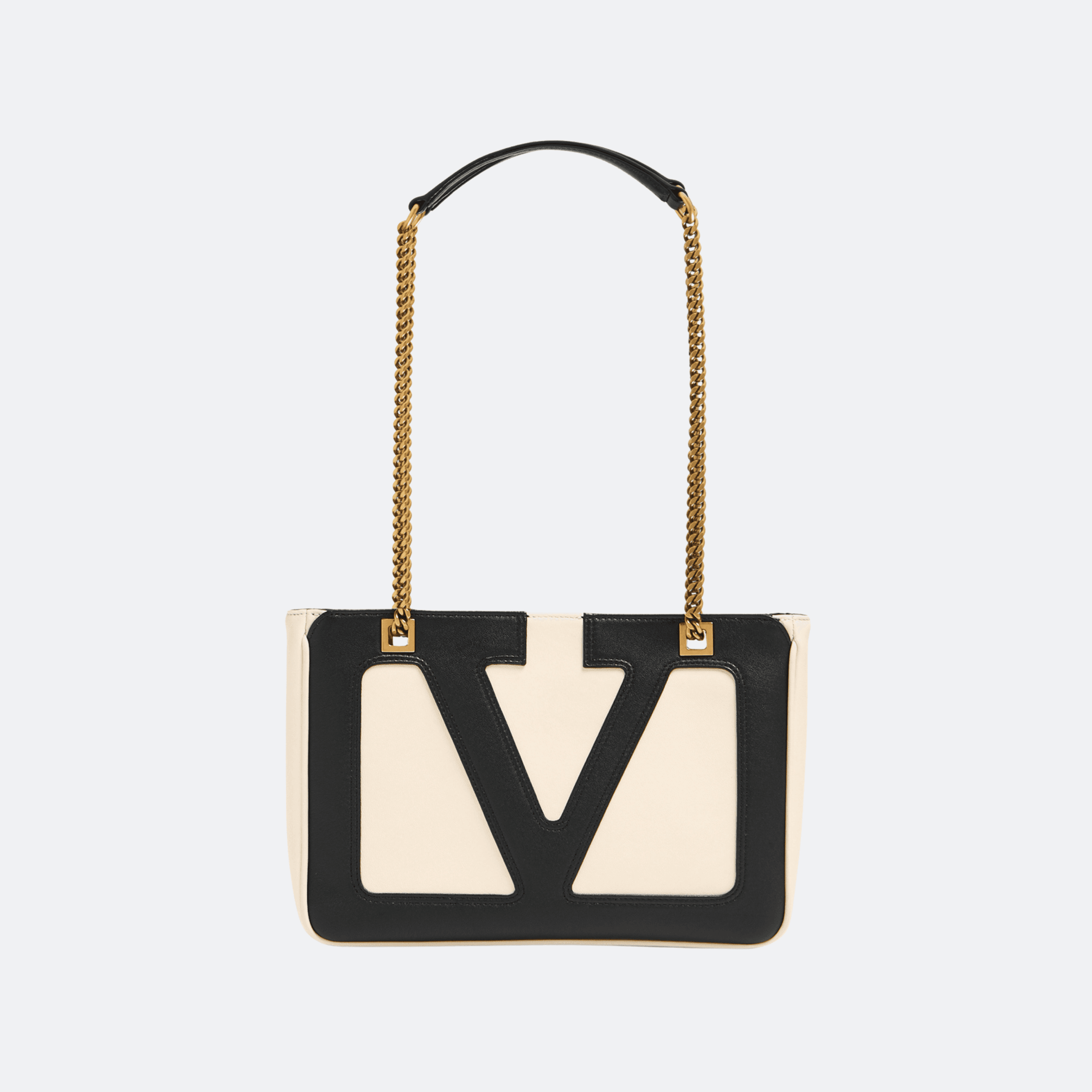 Valentino Viva Superstar Small Tote Bag For Women - Ivory / Black