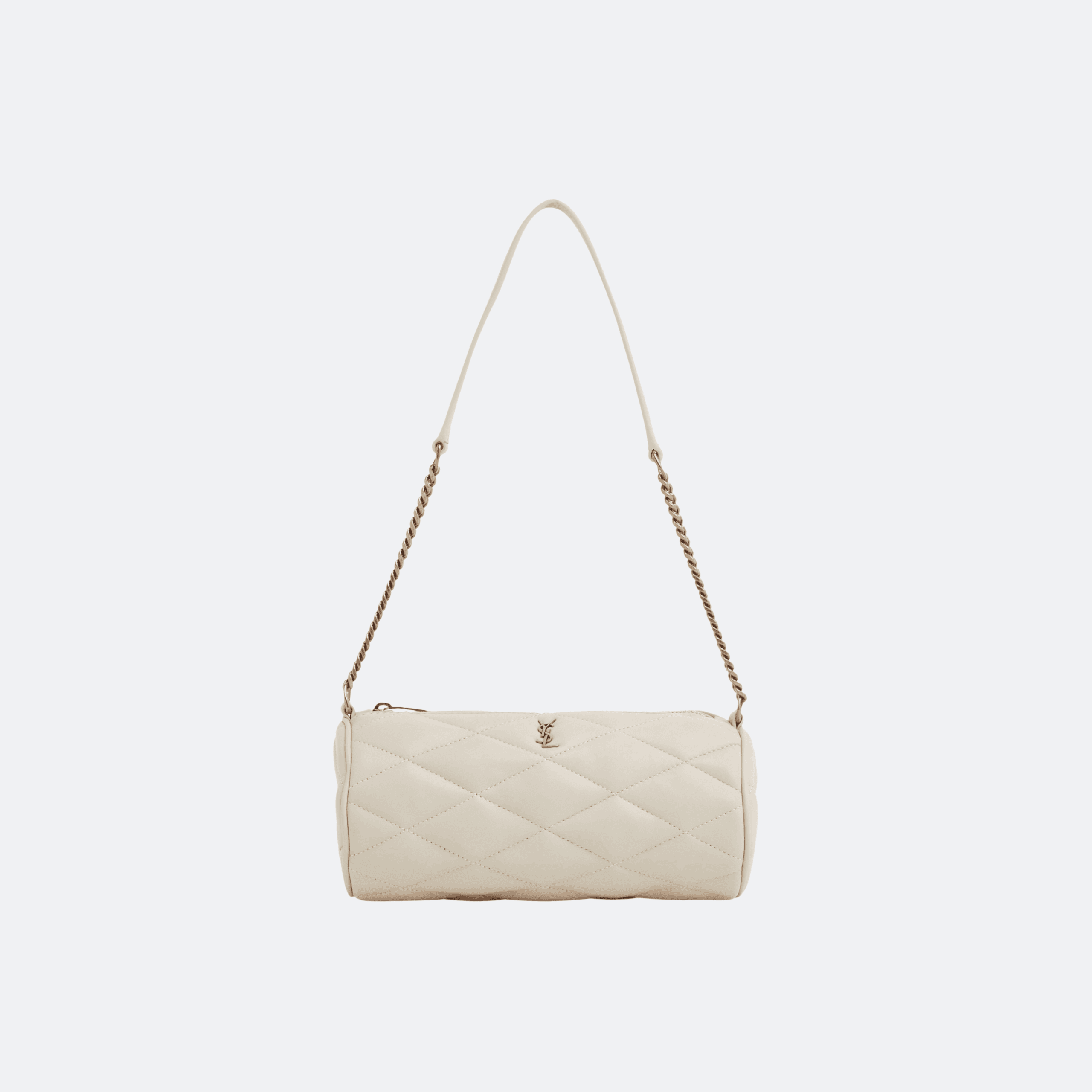 Yves Saint Laurent (YSL) Sade Small Round Tube Shoulder Bag For Women - White