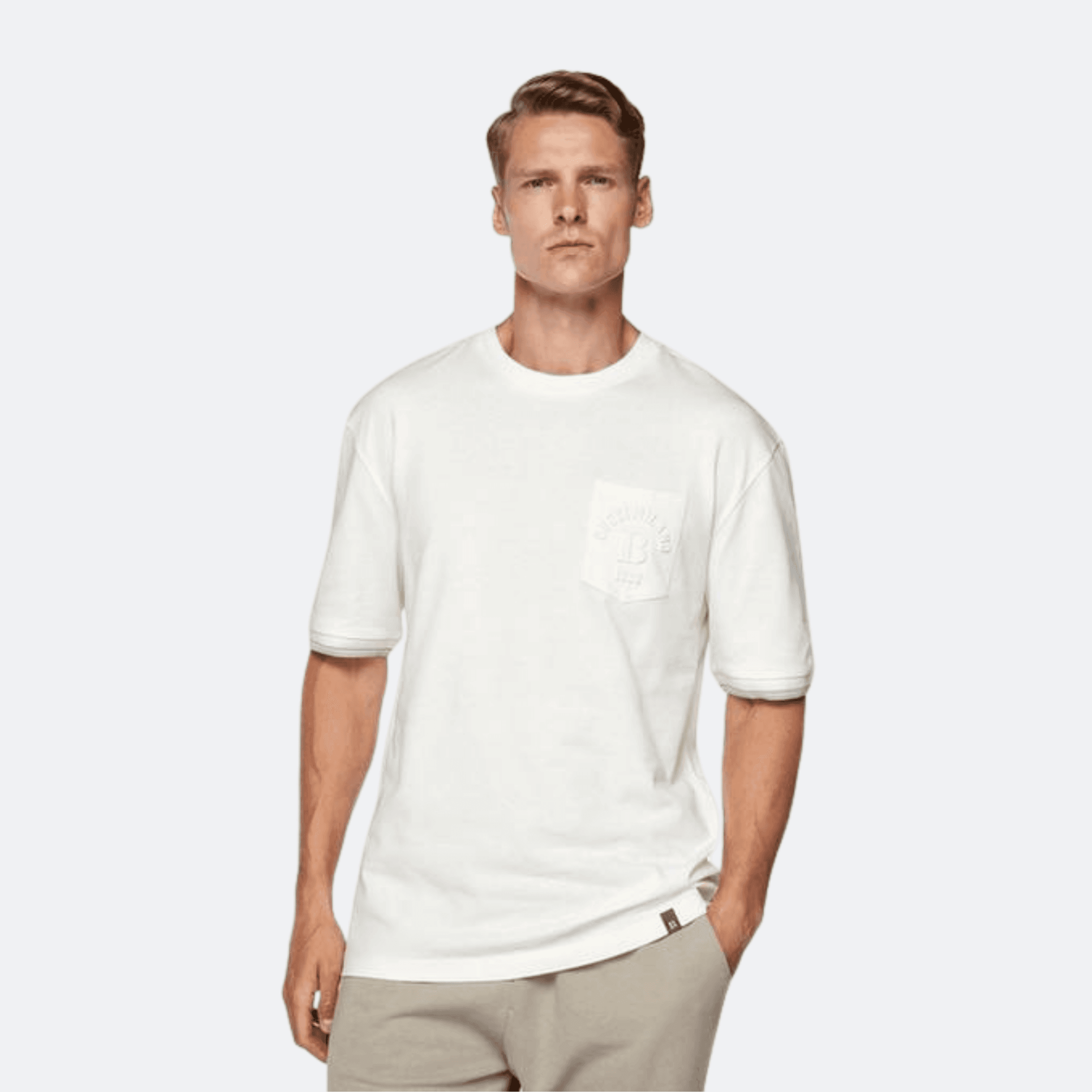 Boggi Milano Cotton T-Shirt With Pocket - Off White (XXL - In Stock) alternate