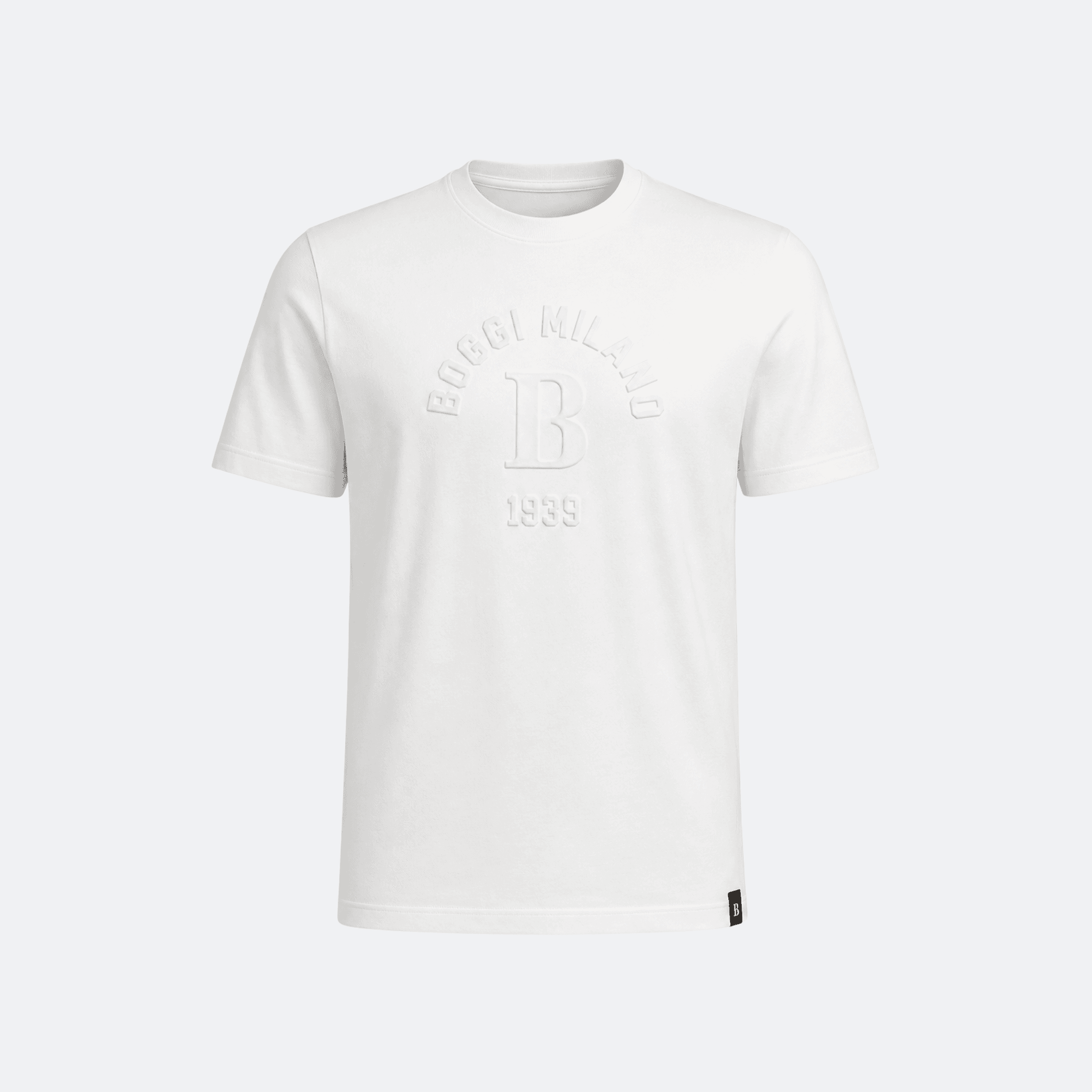 Boggi Milano Embossed Logo T-Shirt For Men - White