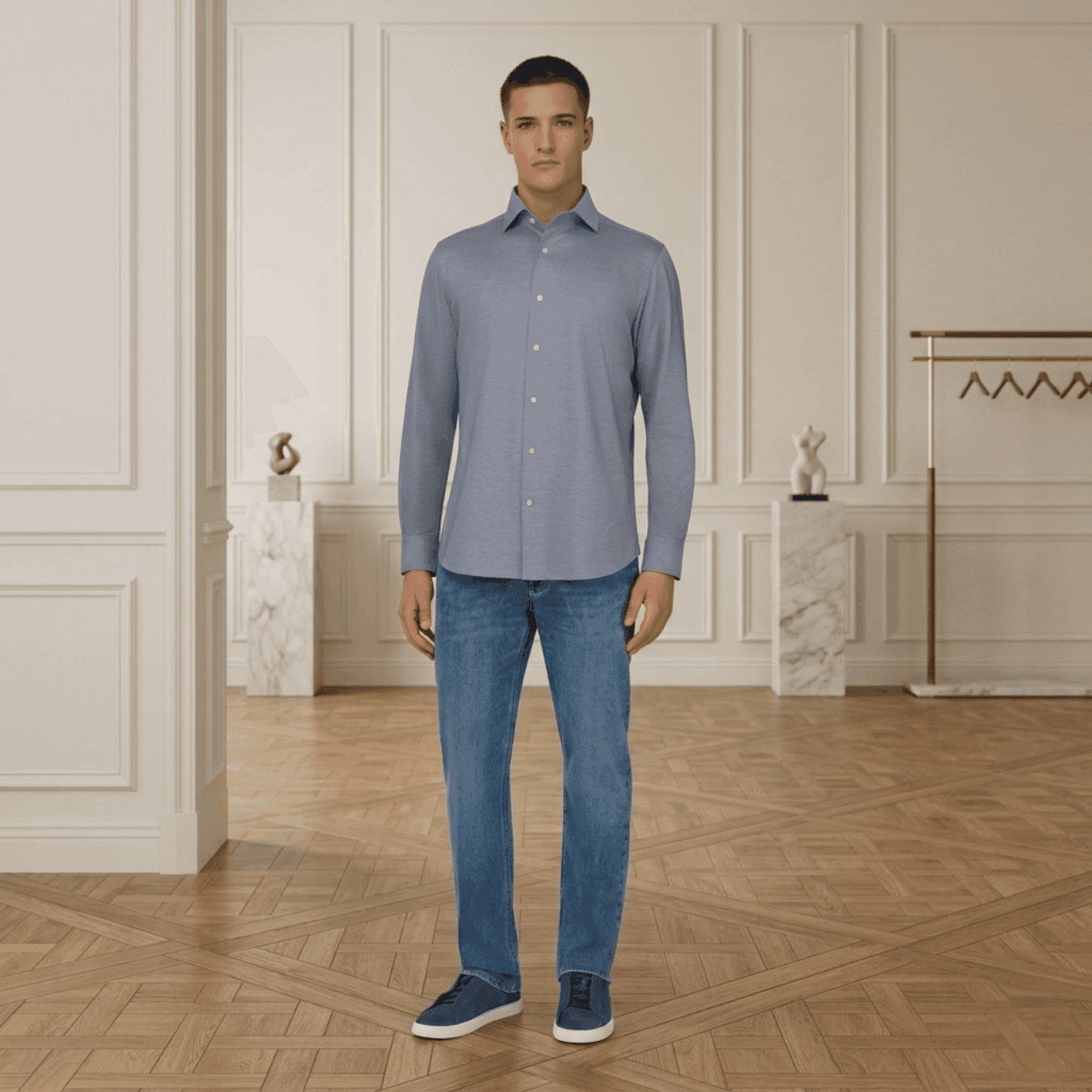 Boggi Milano Medium Stretch Denim Jeans – Blue (M,XL - In Stock) alternate