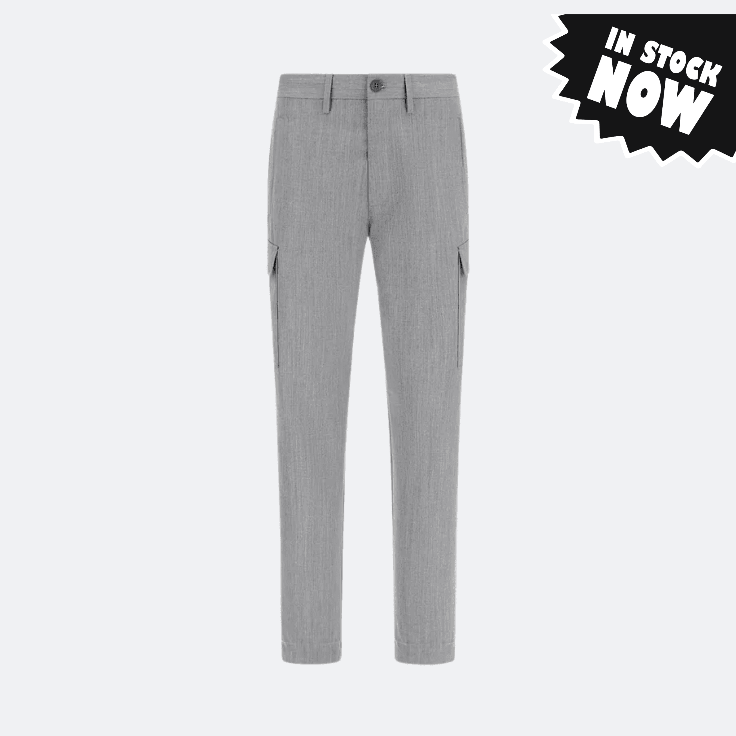 Boggi Milano Technical Wool Trousers For Men - Light Grey (50,54 in Stock)