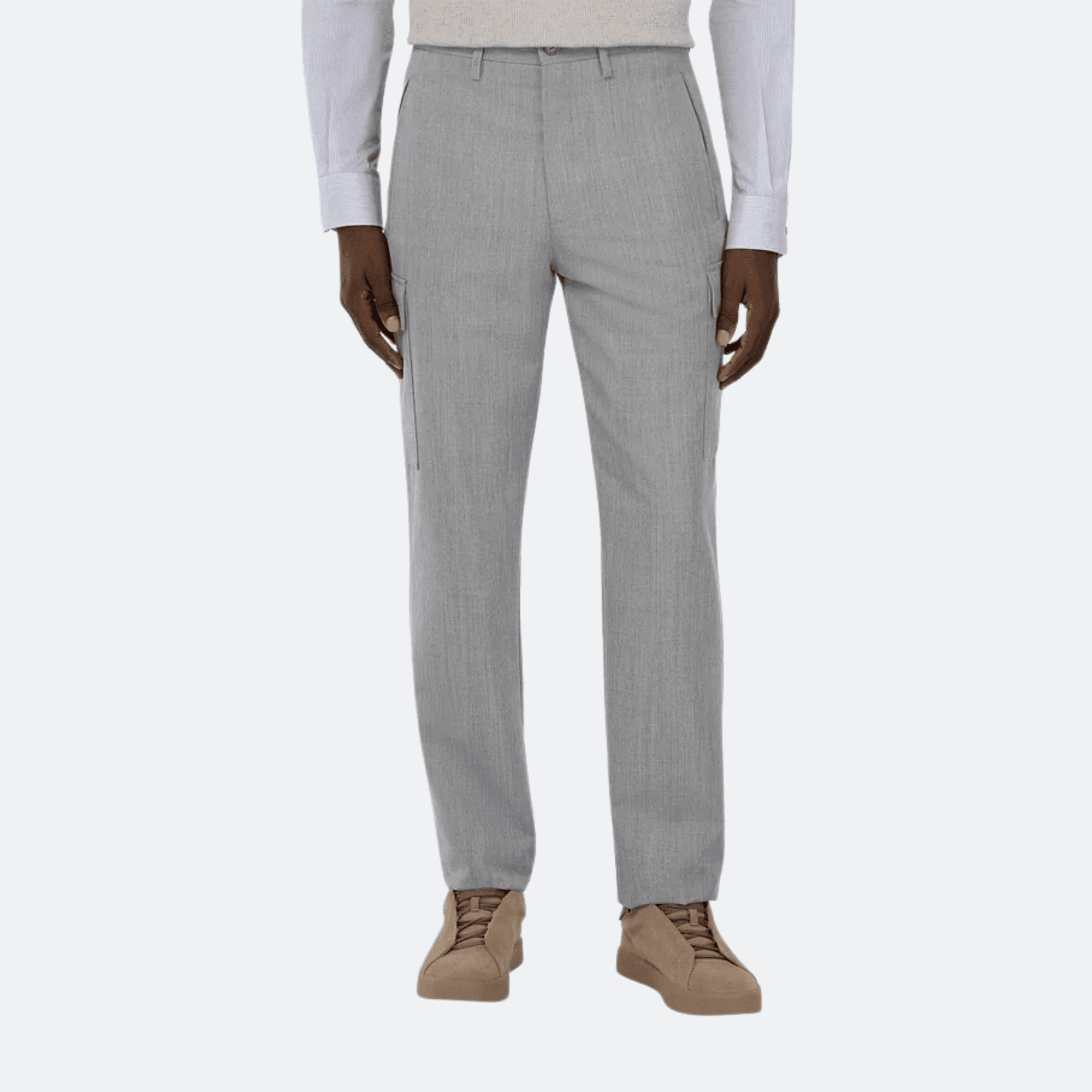 Boggi Milano Technical Wool Trousers For Men - Light Grey (50,54 in Stock) alternate