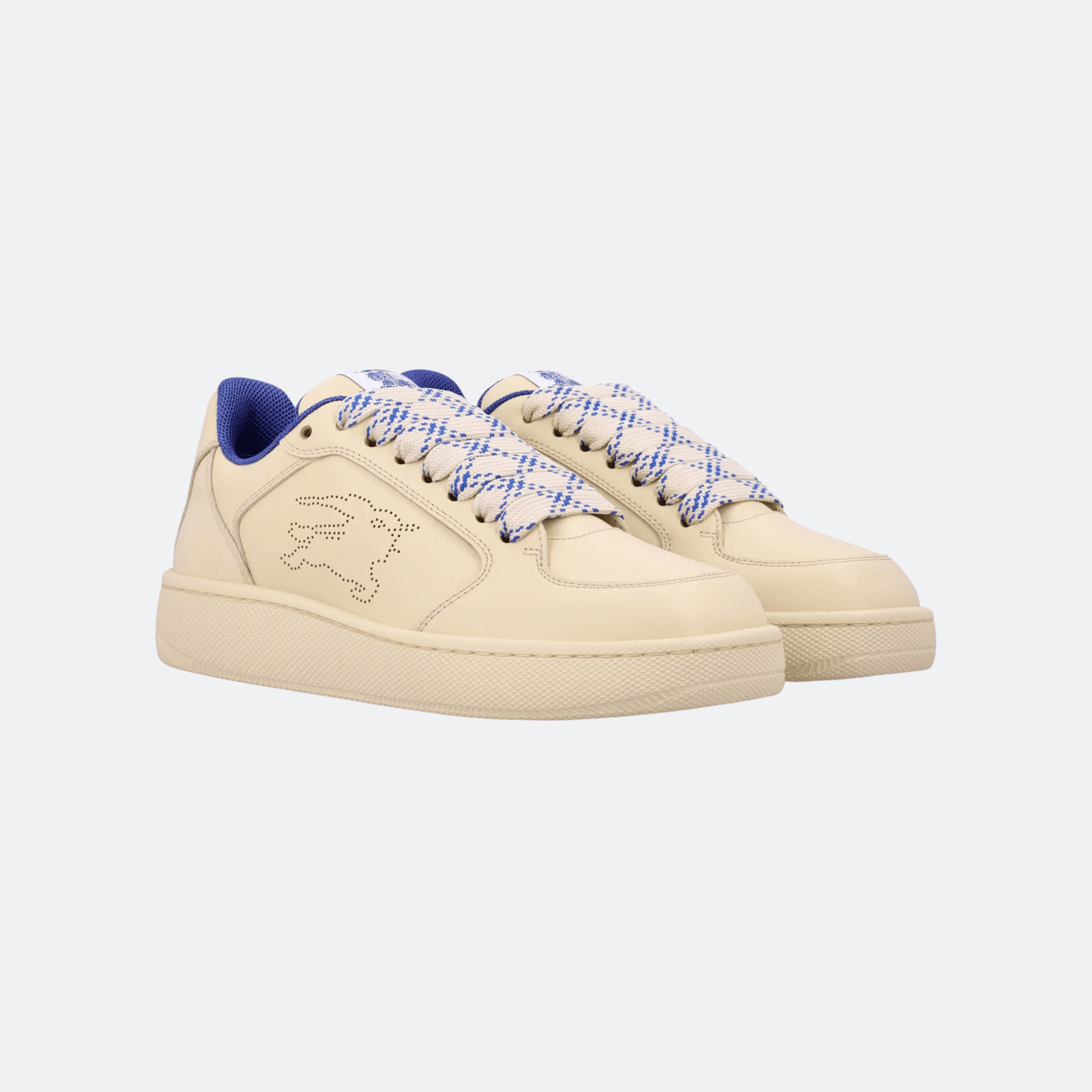 Burberry Equestrian Knight Vanilla Color Leather Sneakers for Women (38 - In Stock) alternate