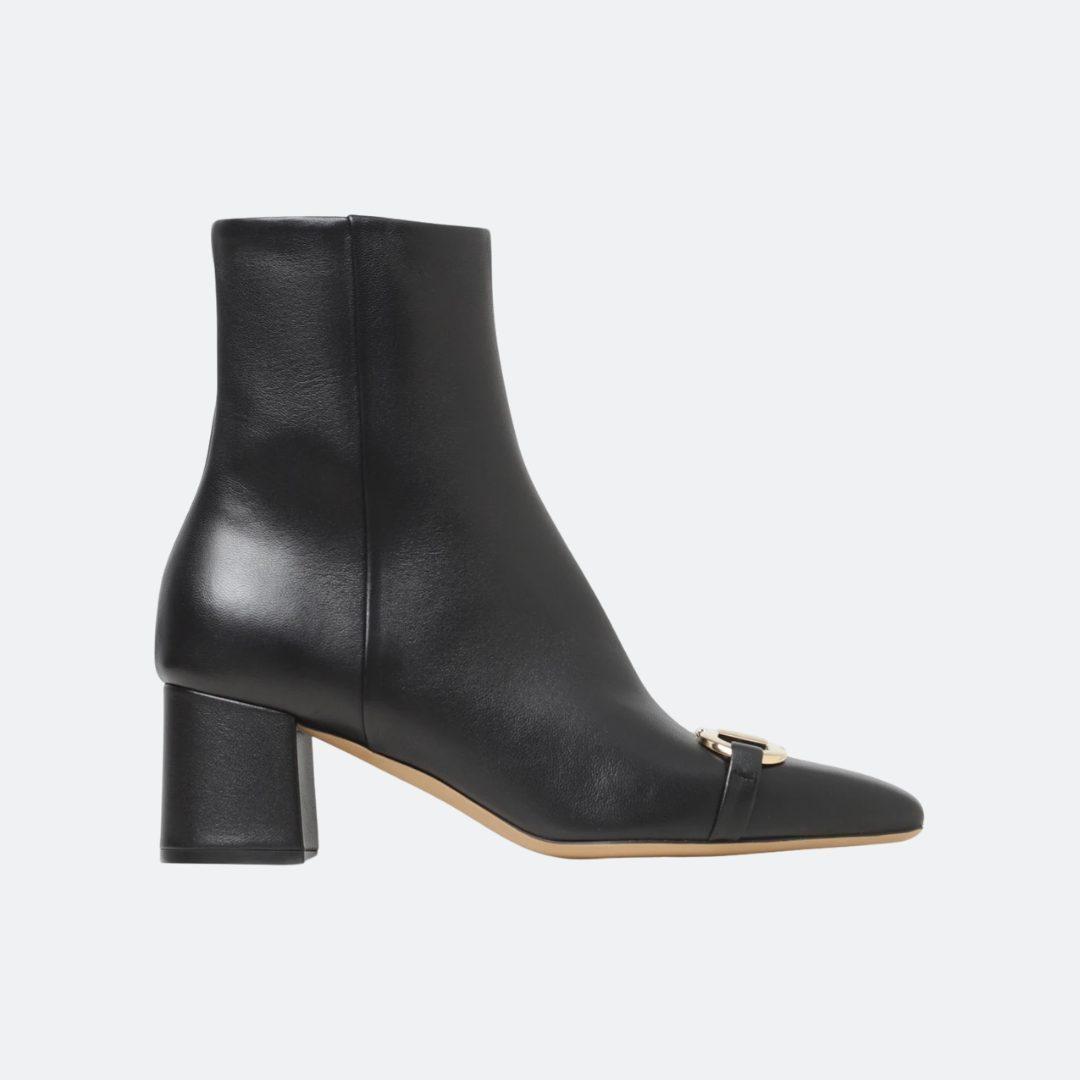 Ferragamo Marlena Black Leather Ankle Boots