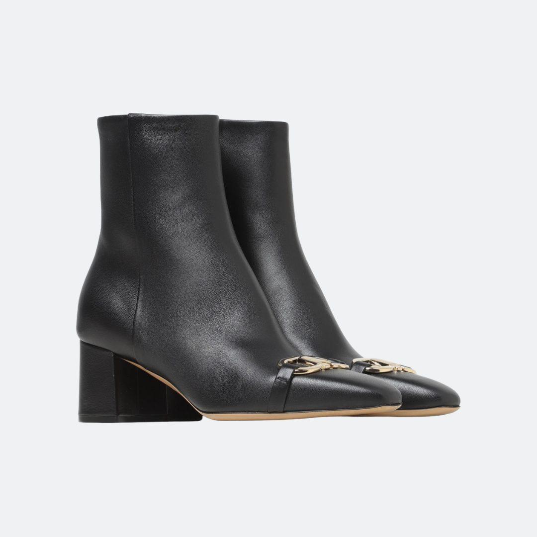 Ferragamo Marlena Black Leather Ankle Boots alternate