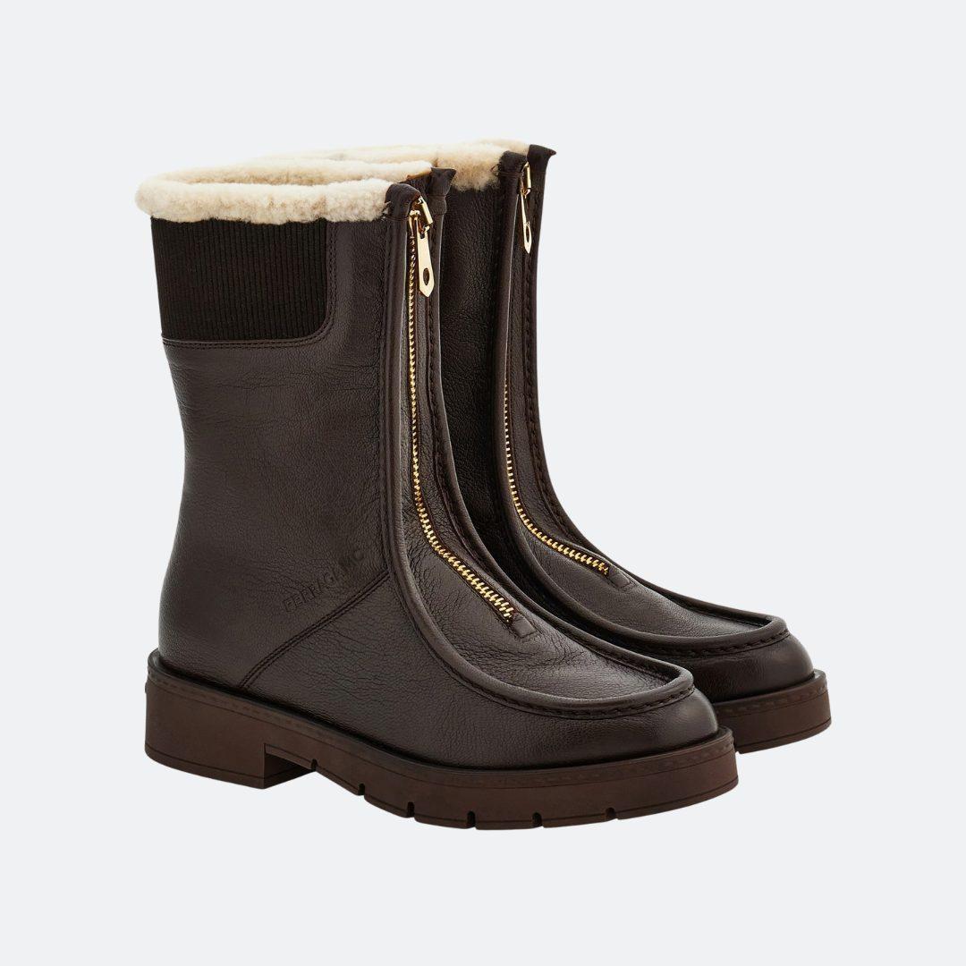 Ferragamo Montse Brown Leather Women Boots alternate