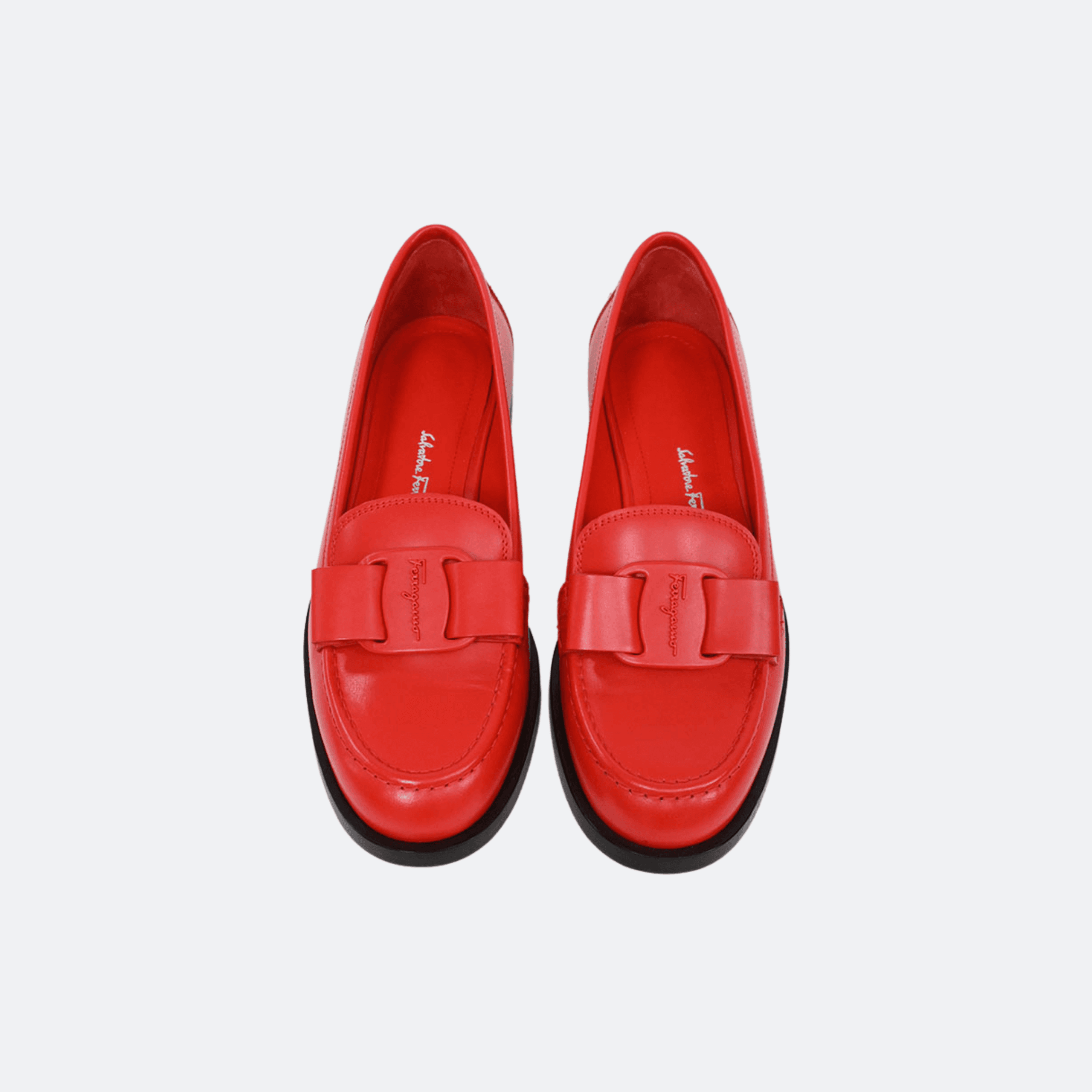 Ferragamo Vara Bow Leather Loafer for Women - Red alternate