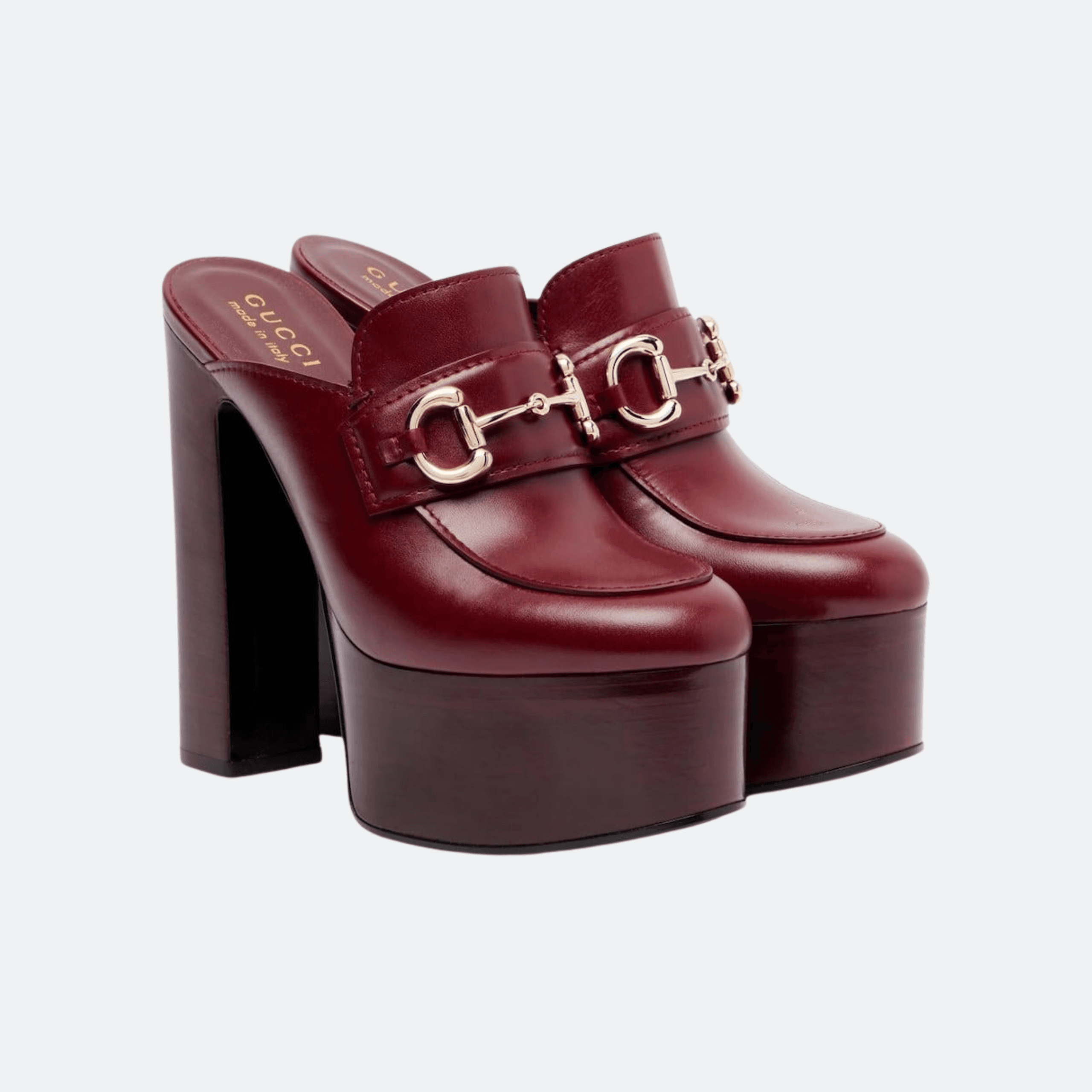Gucci Burgundy Platform Mule With Horsebit (38-In Stock) alternate