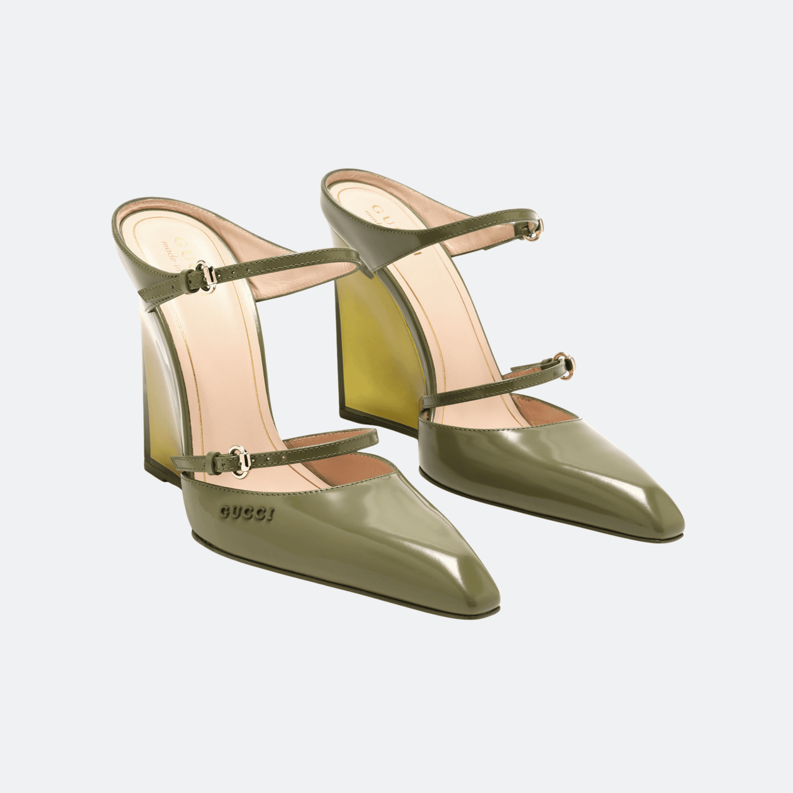 Gucci Christy 110 Wedge Pumps – Olive Green alternate
