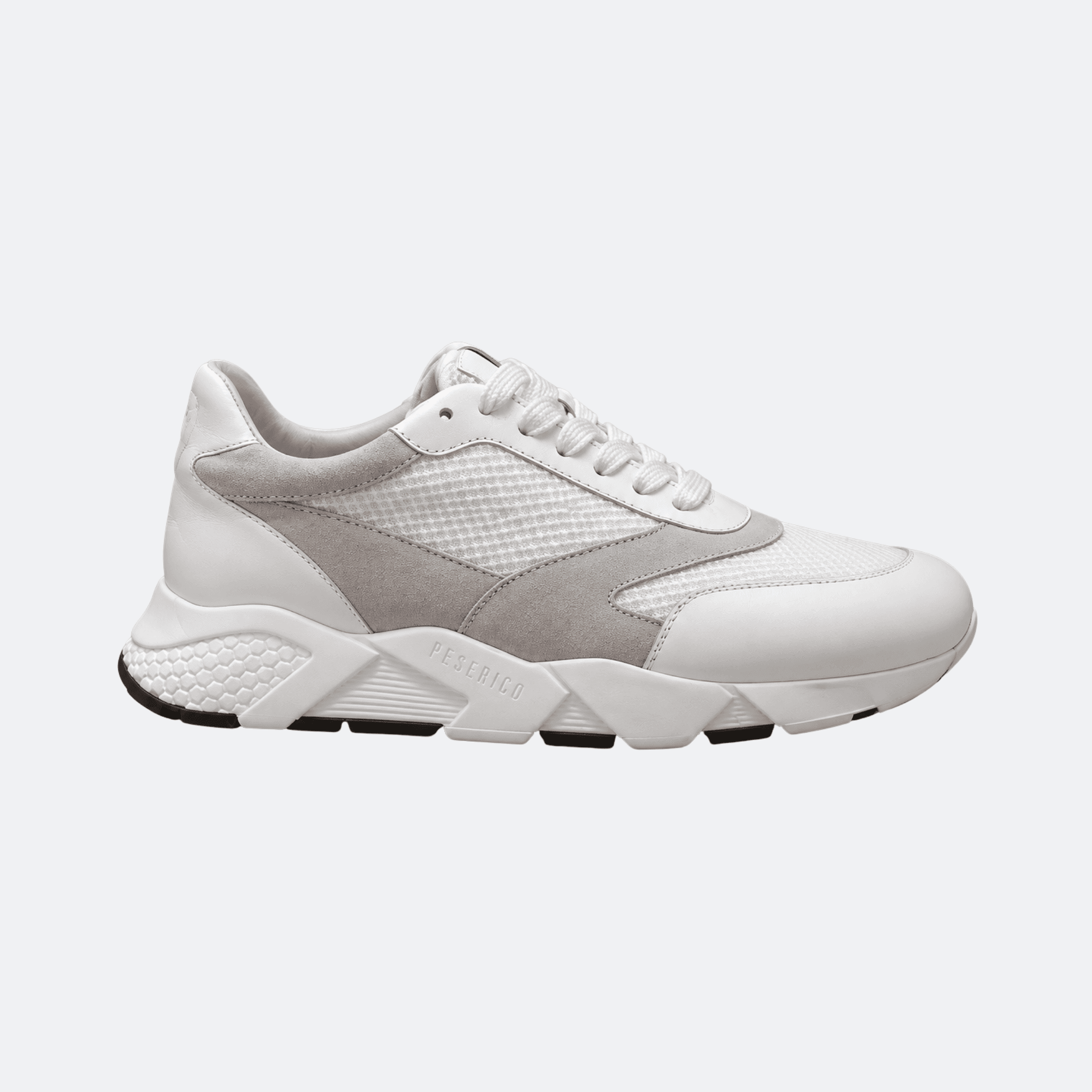 Peserico Active Multi-Material Sneakers With Mesh Panels And Chunky Sole - White/Beige