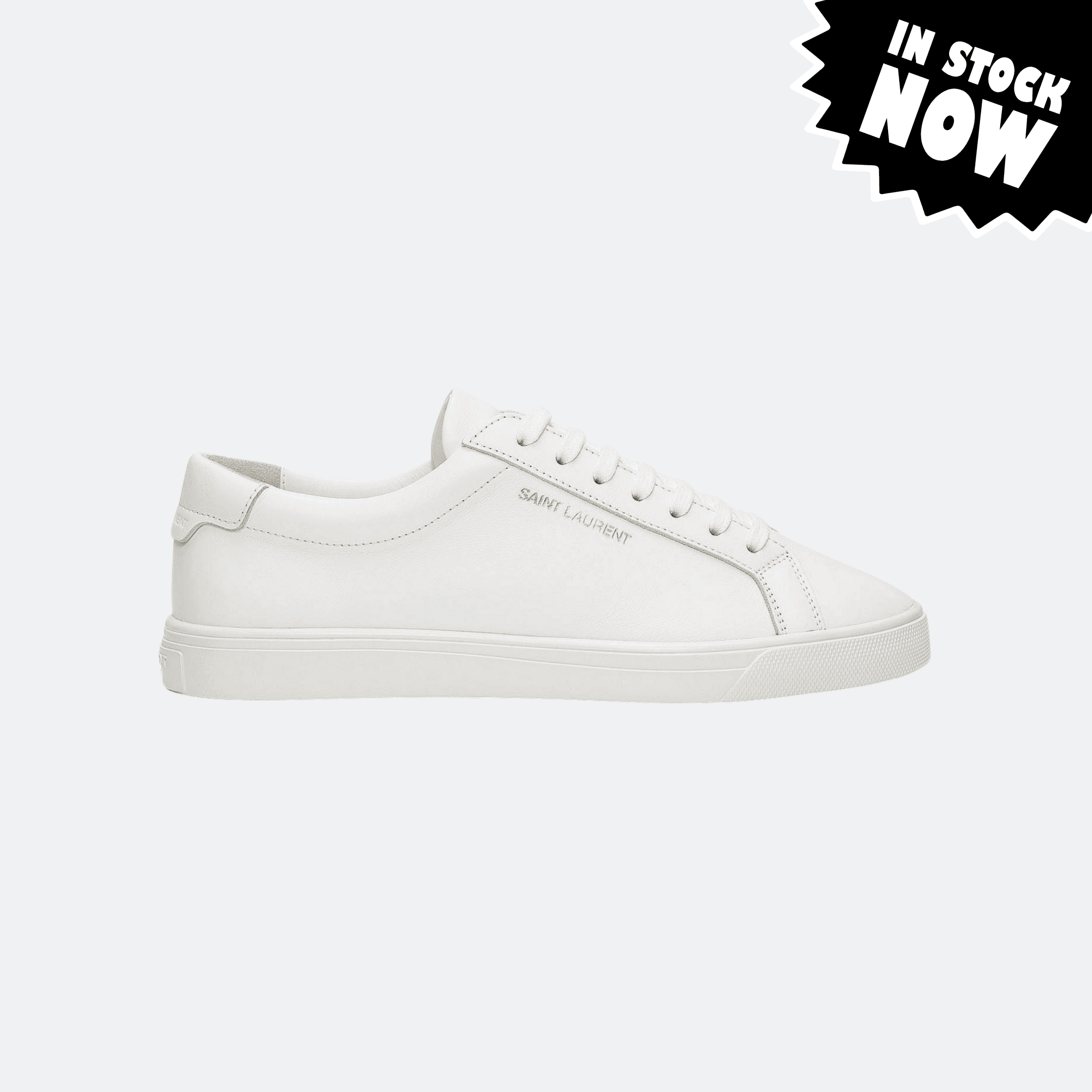 Saint Laurent Andy Leather Sneakers - White (37.5 Size in Stock)
