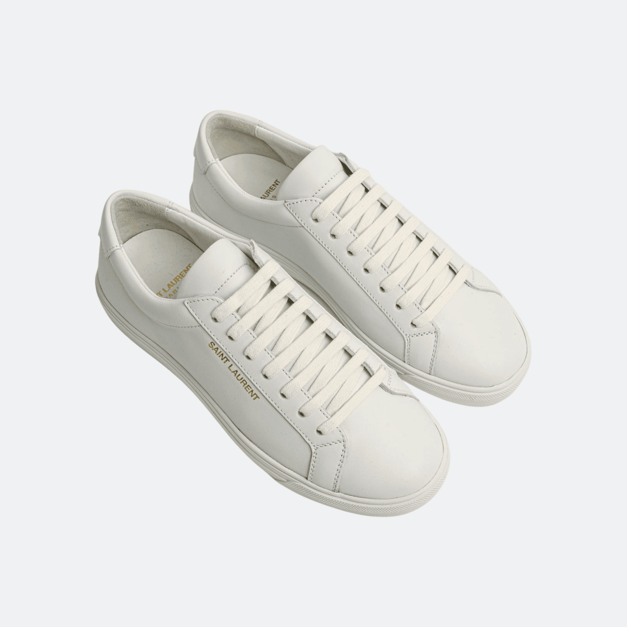 Saint Laurent Andy Leather Sneakers - White (37.5 Size in Stock) alternate
